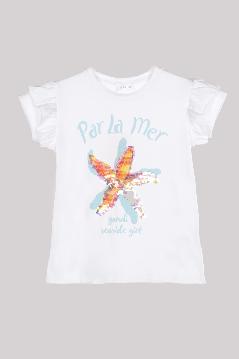 GAUDI' KIDS T-Shirt Bianca Stella Marina