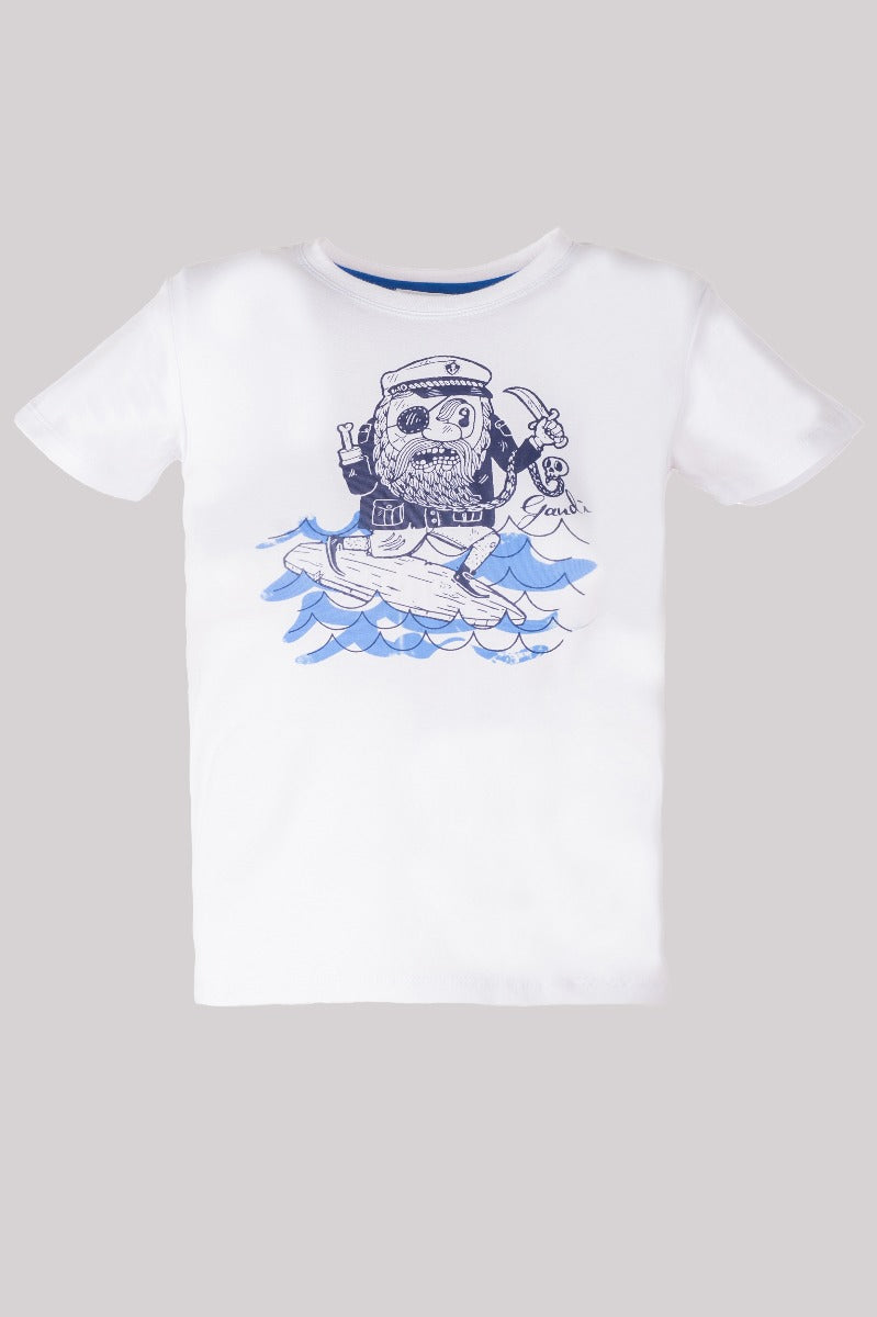 GAUDI' KIDS T-Shirt con Stampa Marinaio Bianca