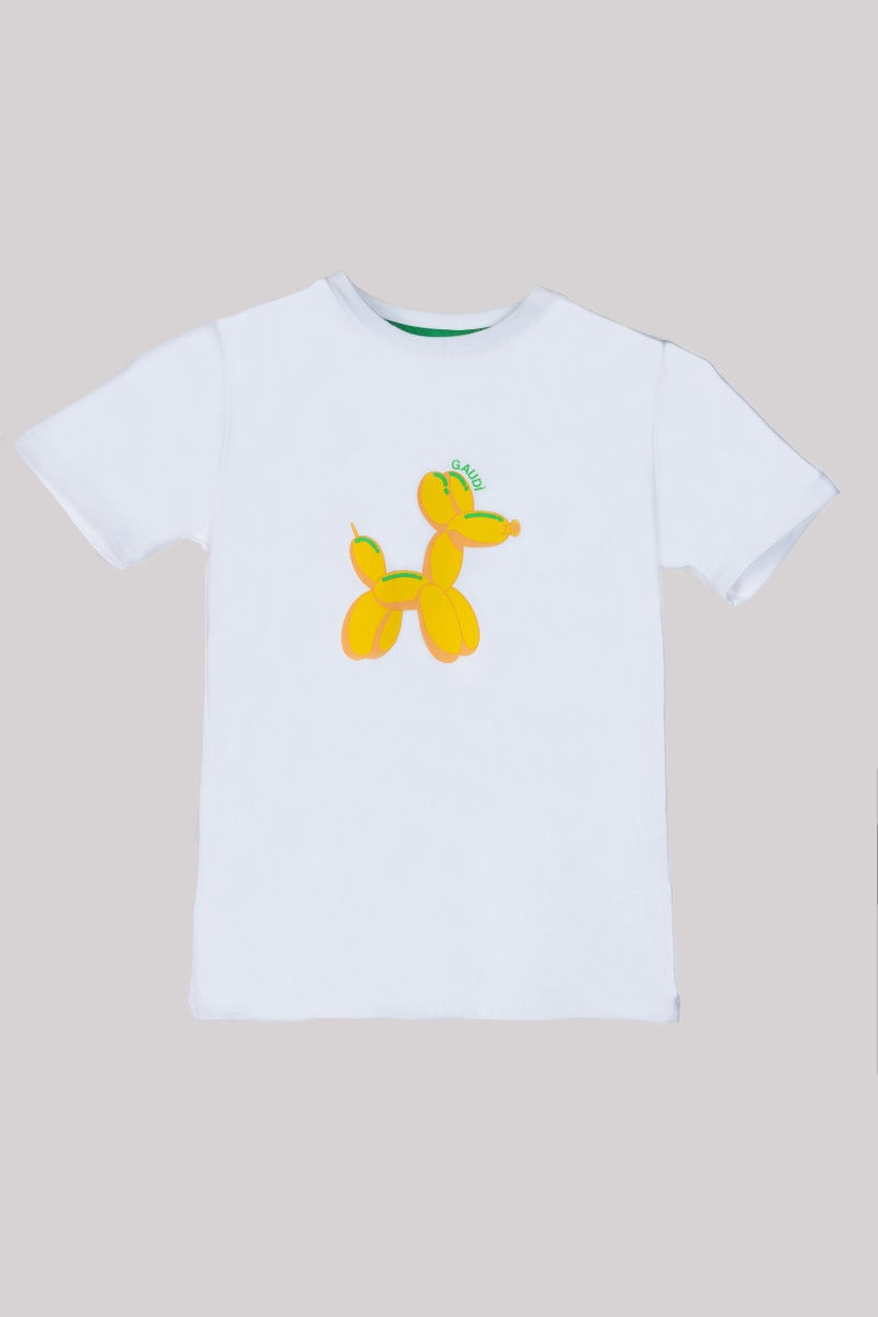 GAUDI' KIDS T-Shirt Stampa Cagnolino Bianca