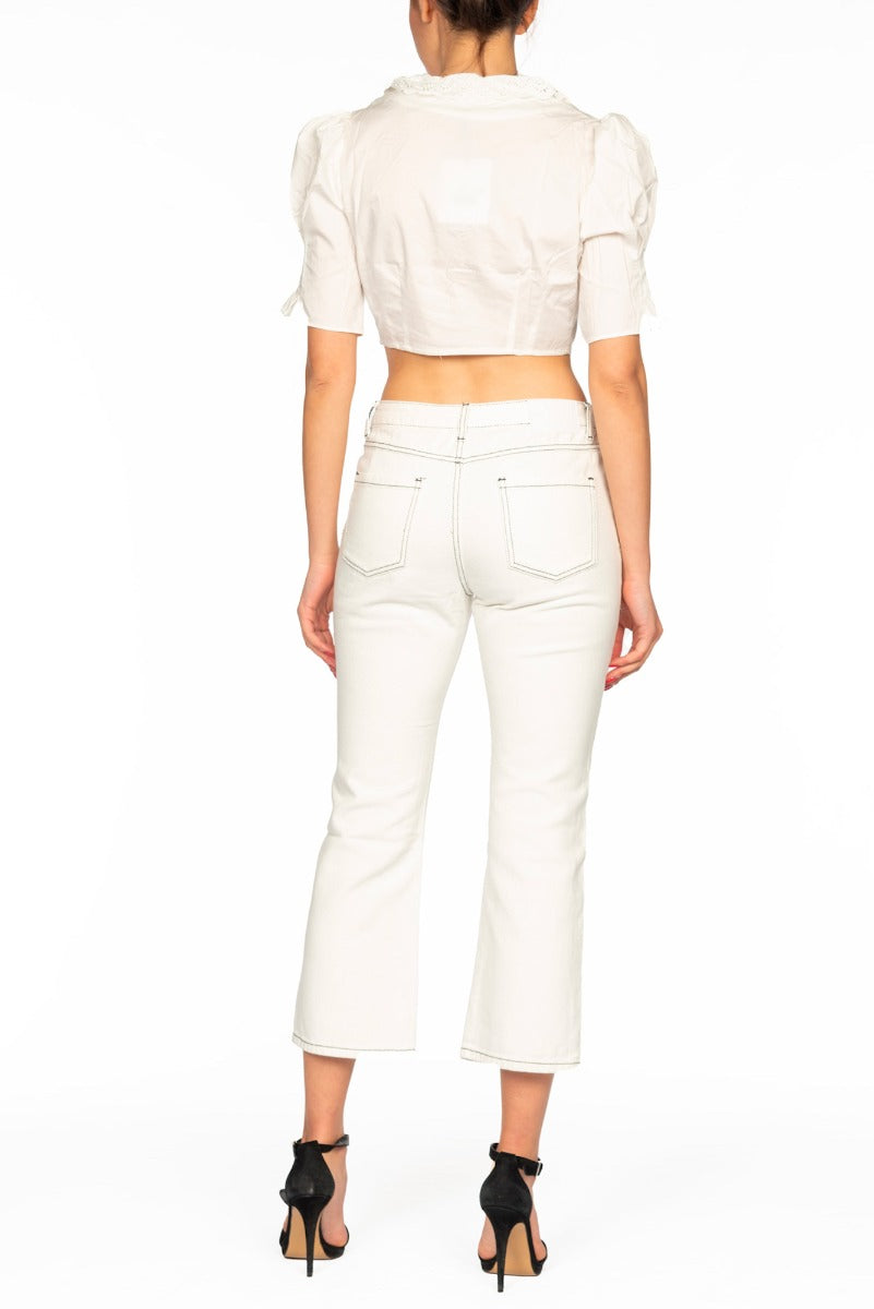 Glamorous White Crop Shirt