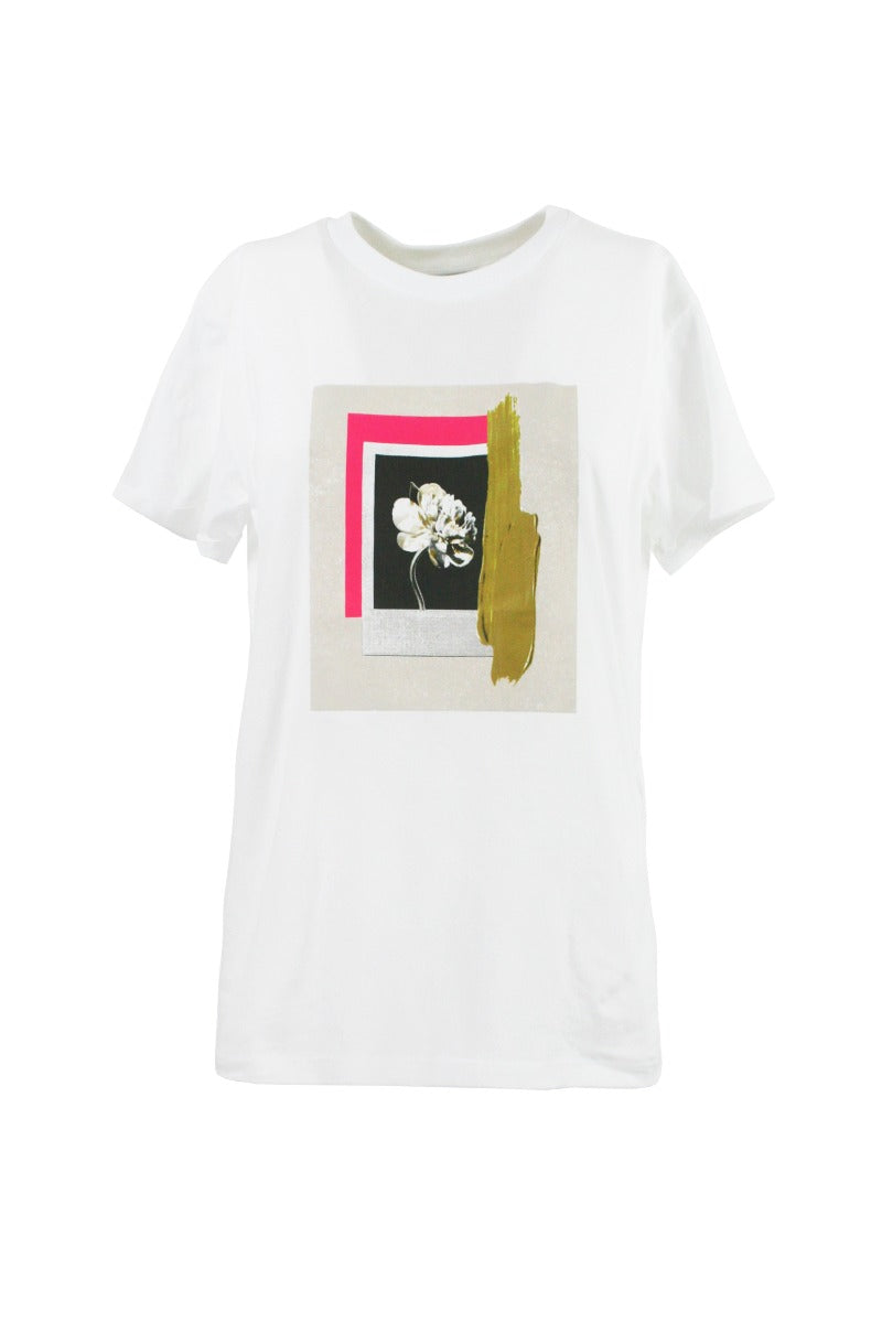 TWINSET T-Shirt Bianca Stampa Fiore