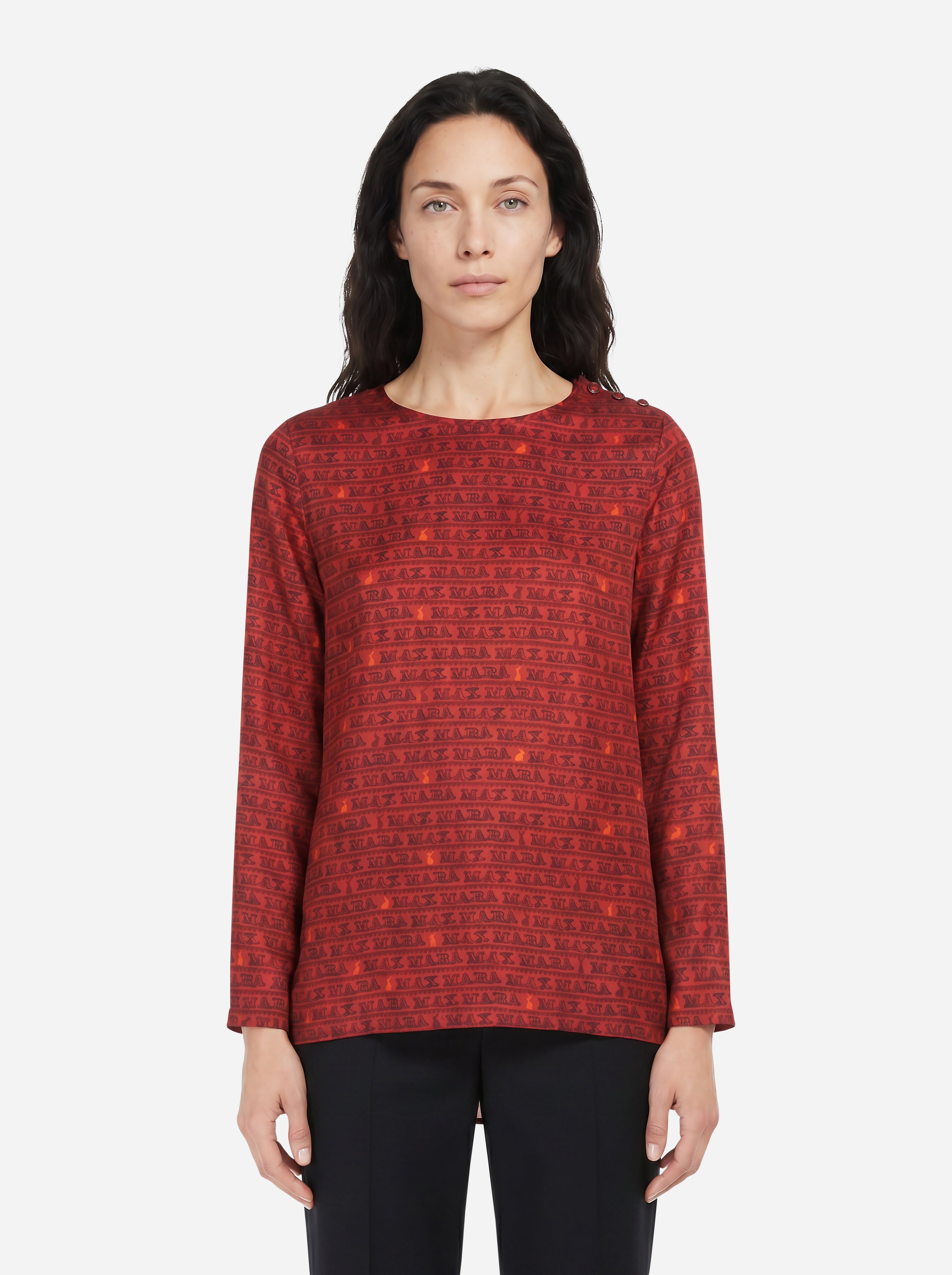 Max Mara Blusa Logata Rossa