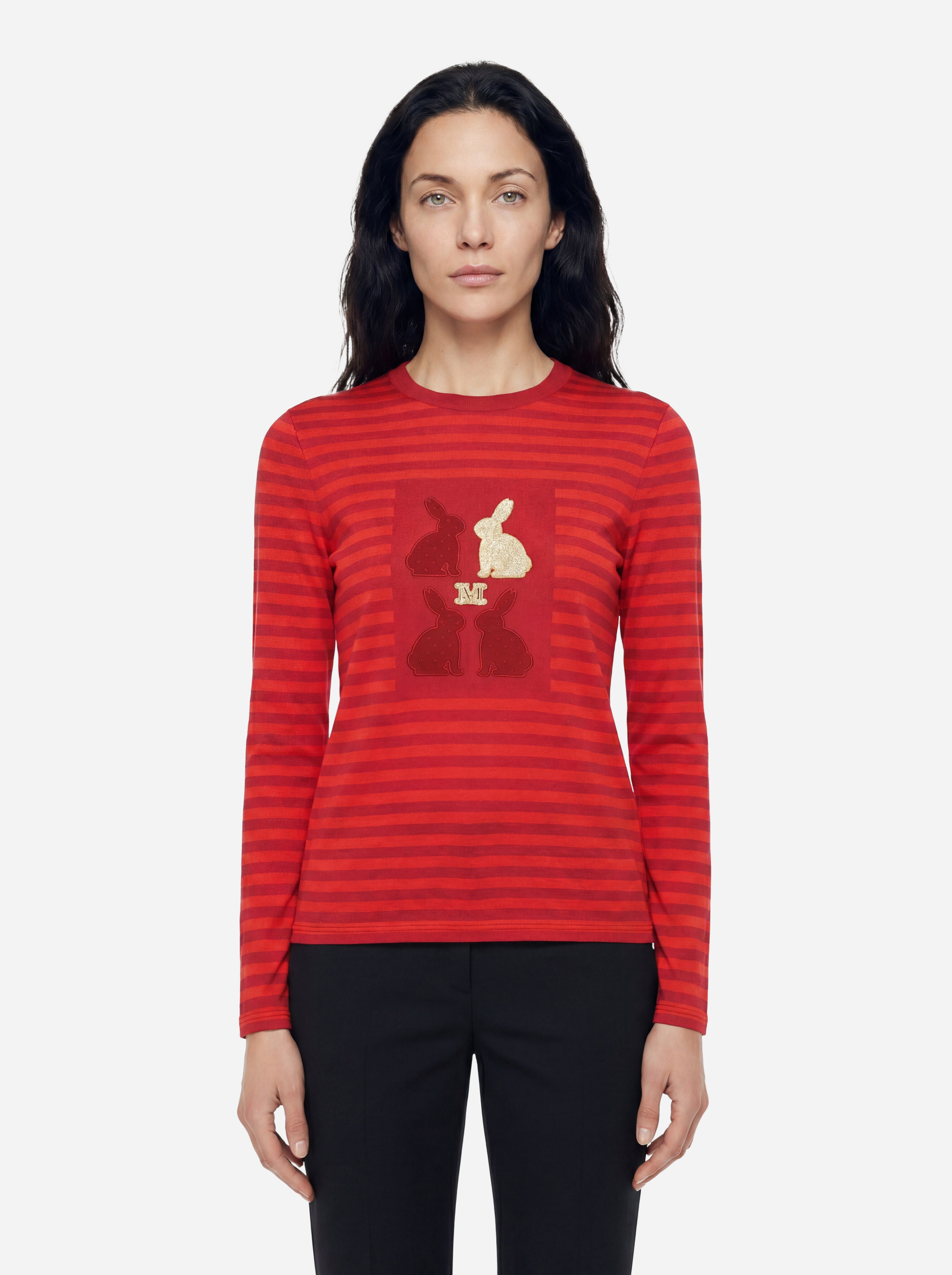 Max Mara Maglia a Righe Rossa