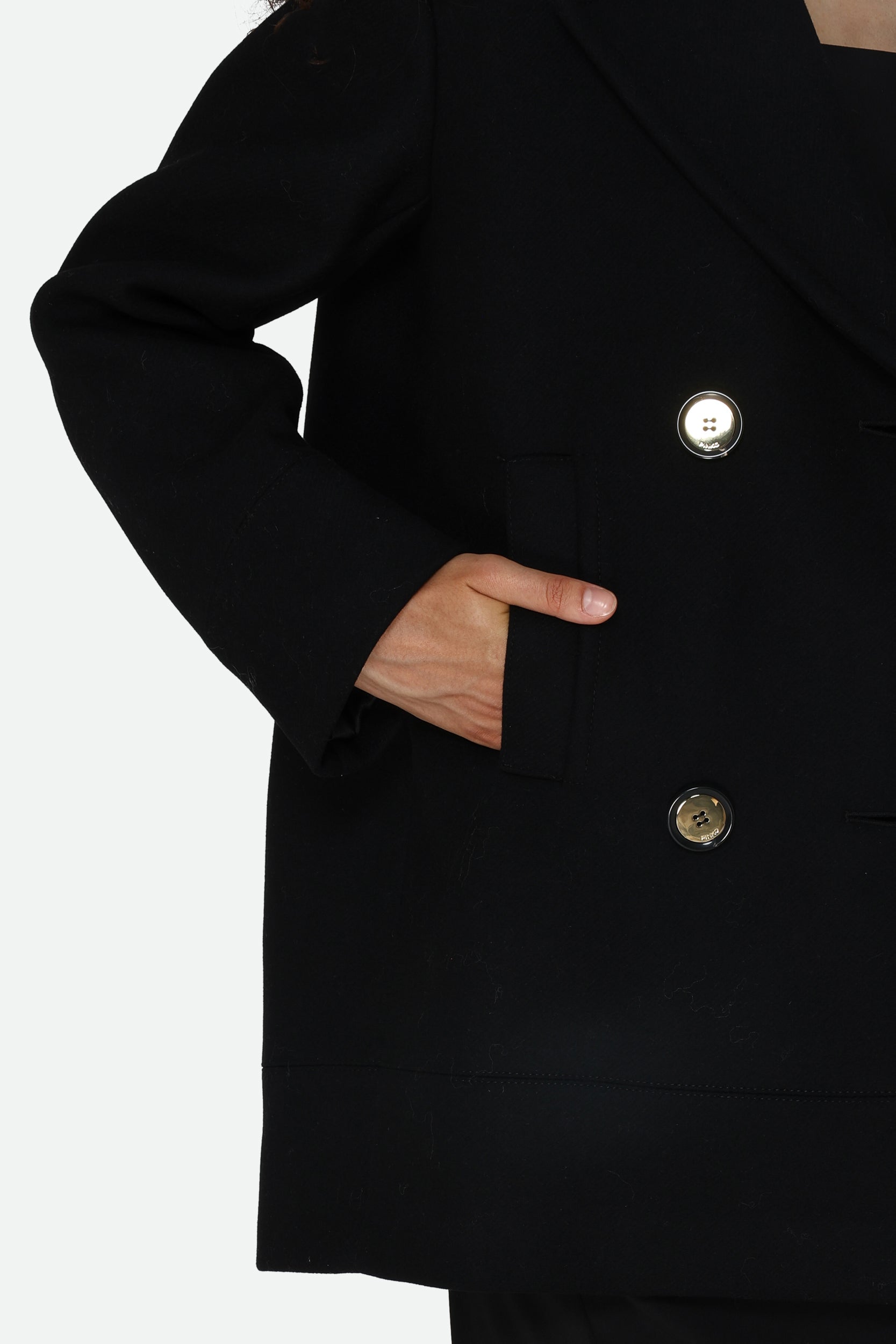 Pinko Cappotto Doppiopetto Nero