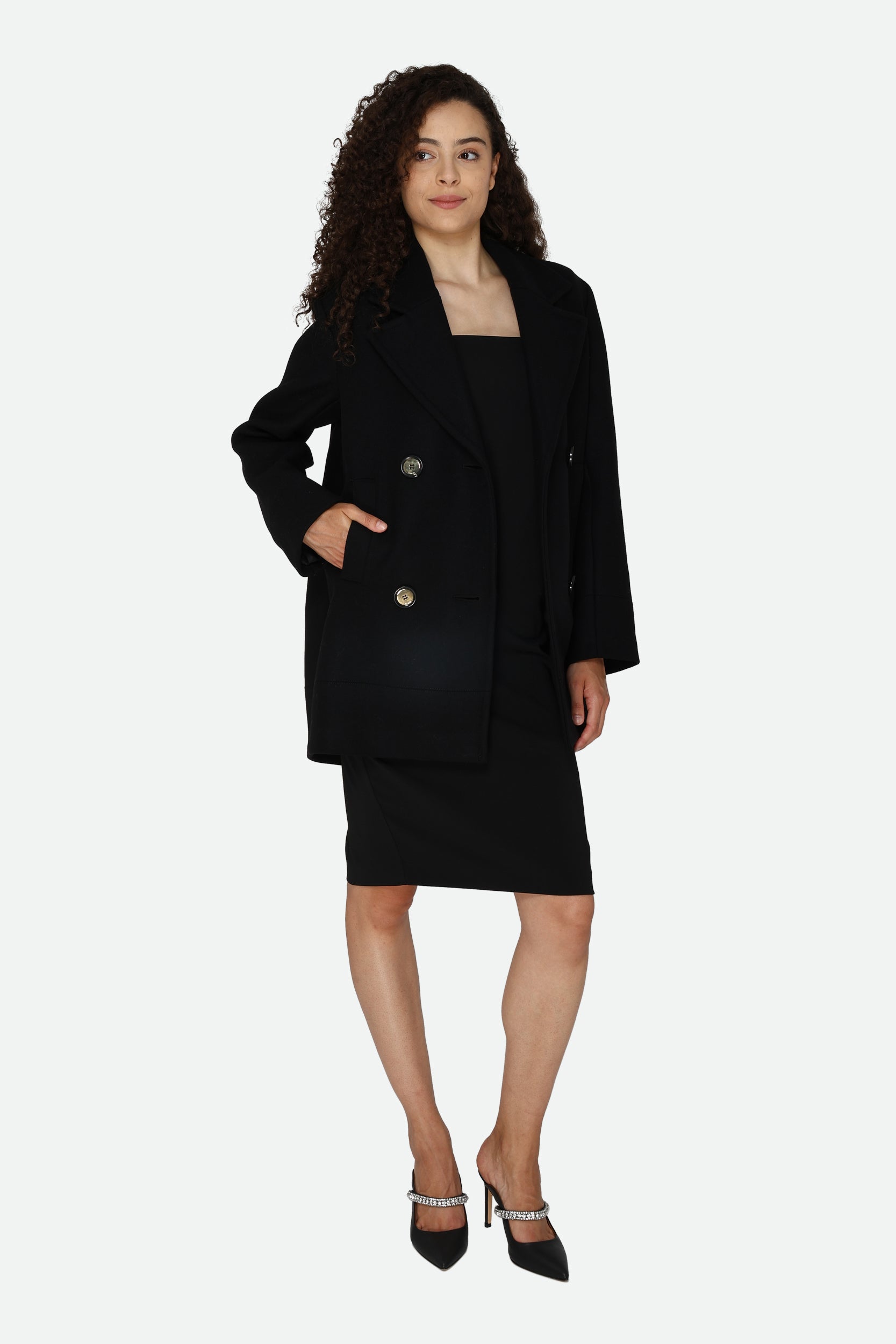 Pinko Cappotto Doppiopetto Nero