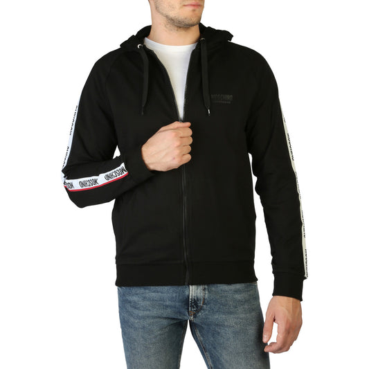 MOSCHINO Black Sweatshirt with zip and Hood Man