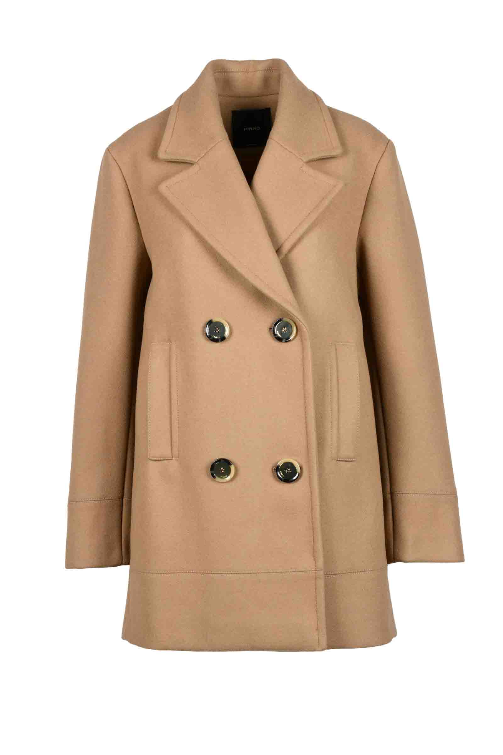 Pinko Cappotto Cammello in Lana