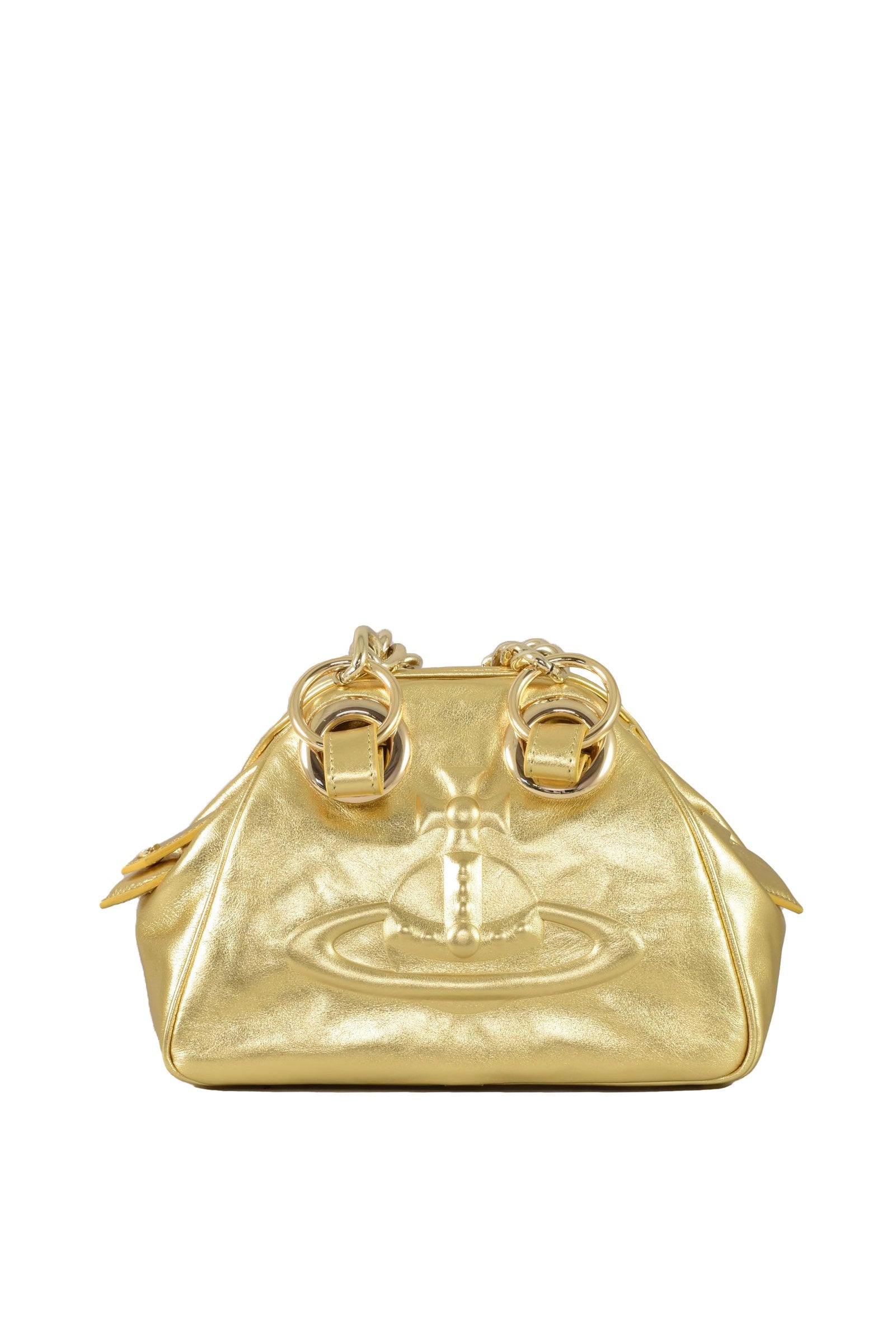 Vivienne Westwood Borsa in Pelle Logata Dorata