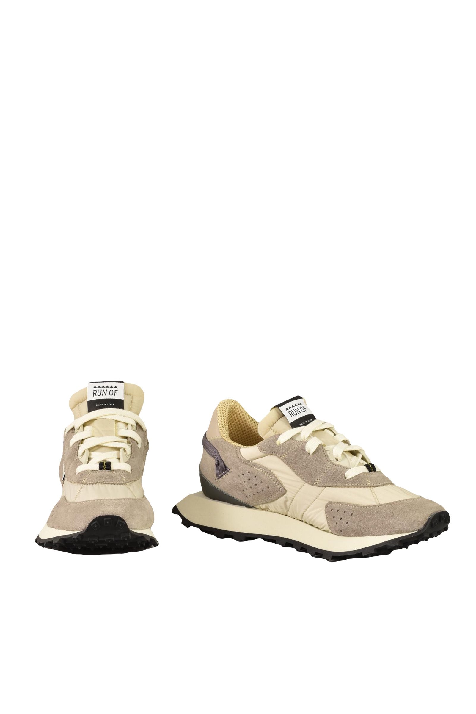 Run Of Beige Leather Sneakers
