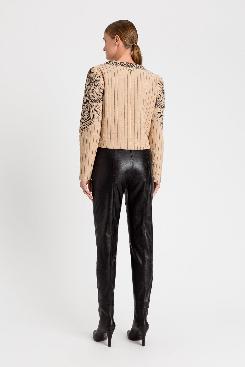 Twinset Black Leather Effect Trousers