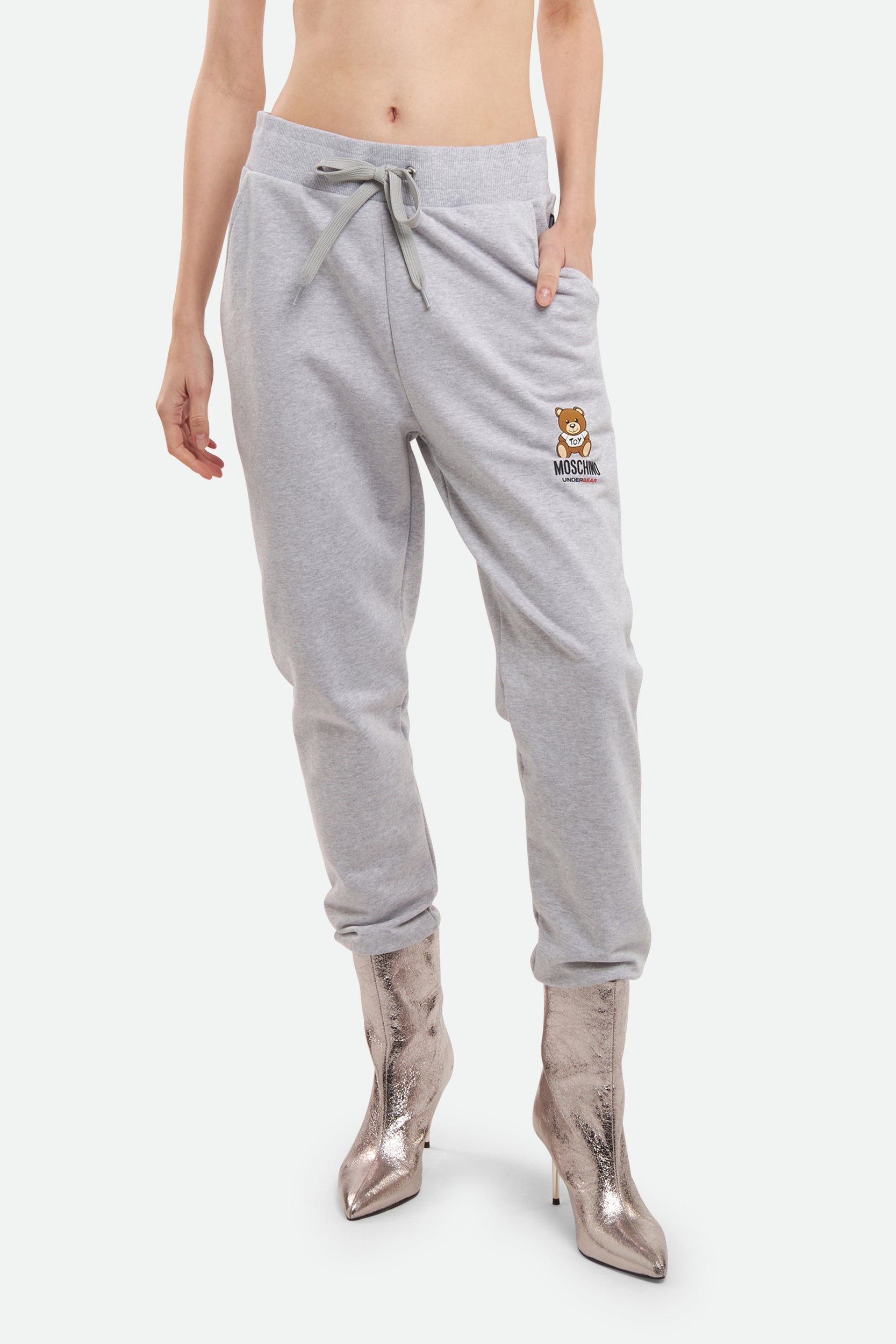 Moschino Pantalone Tuta Grigio Underbear Colorato