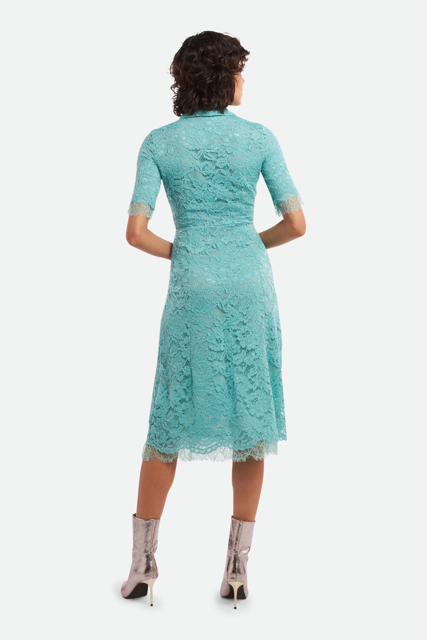 Elisabetta Franchi Light Blue Lace Dress