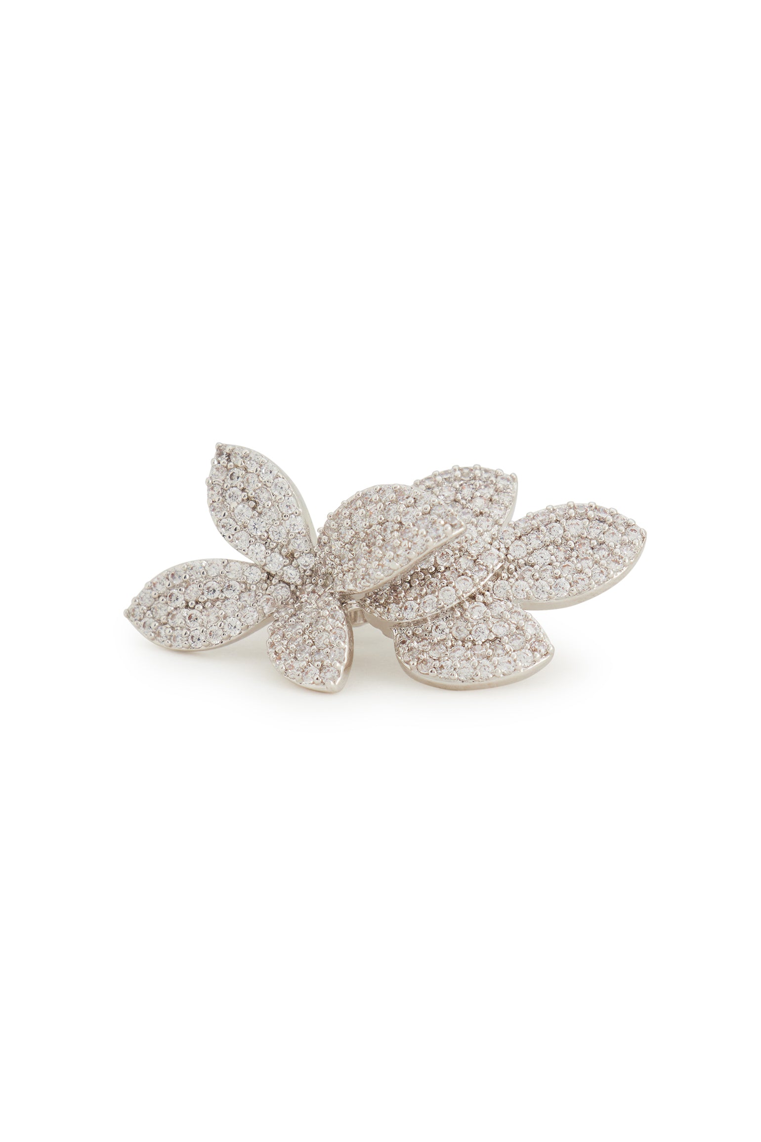 MELUSINA BIJOUX Rhodium Flowers Earrings