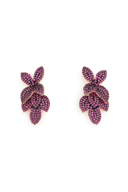 MELUSINA BIJOUX Bordeaux Flowers Earrings