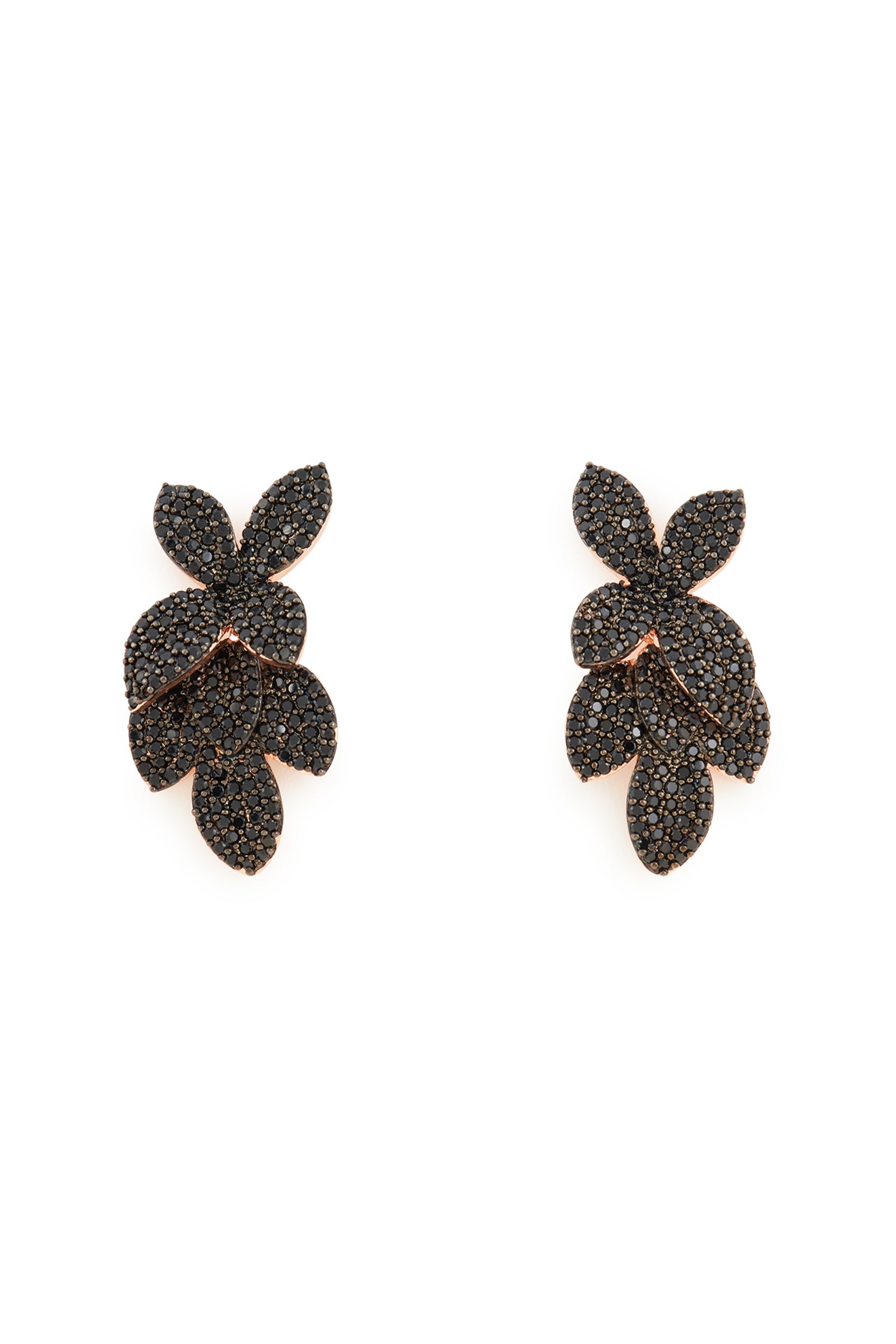 MELUSINA BIJOUX Black Flowers Earrings