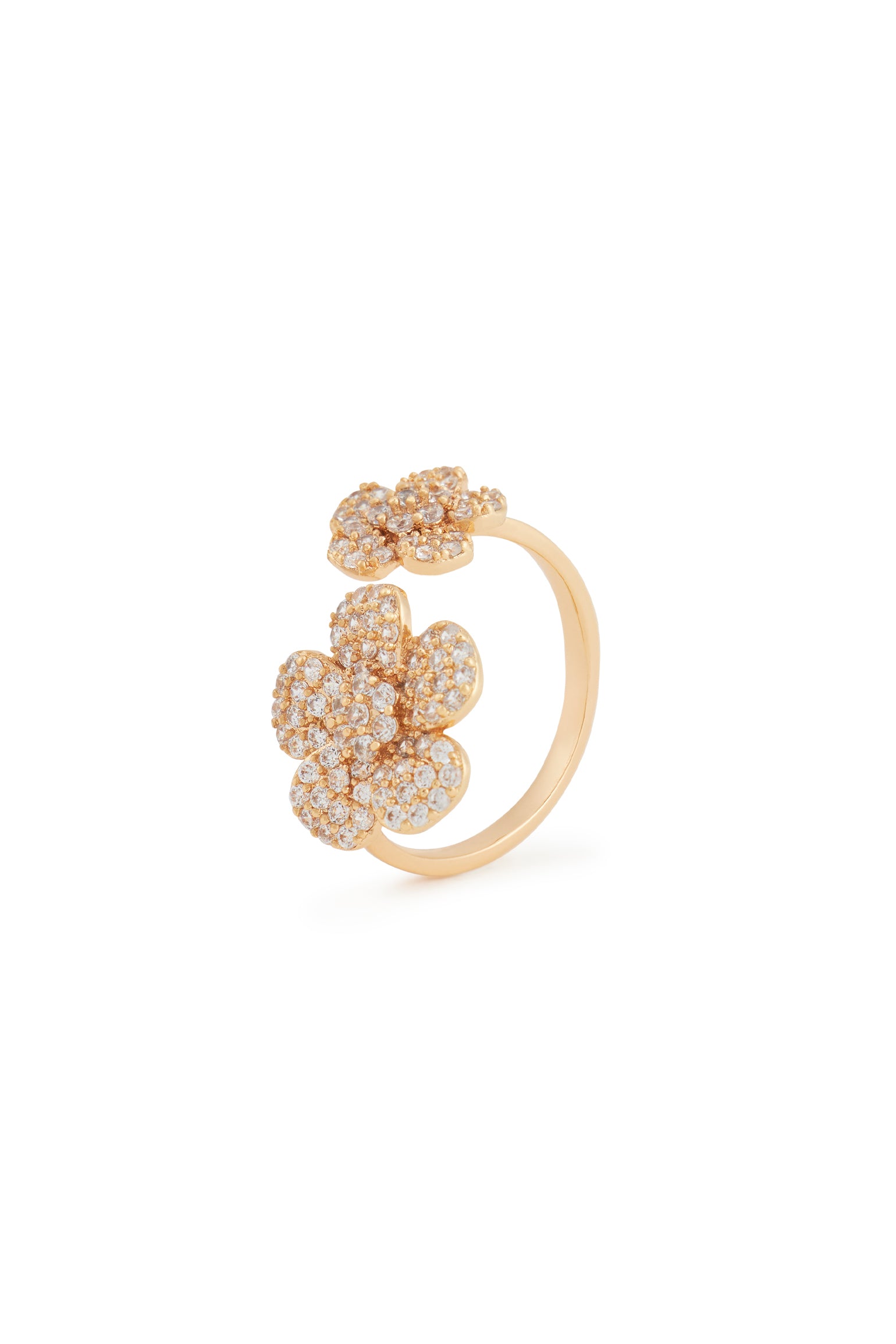 MELUSINA BIJOUX Gold Double Flower Ring