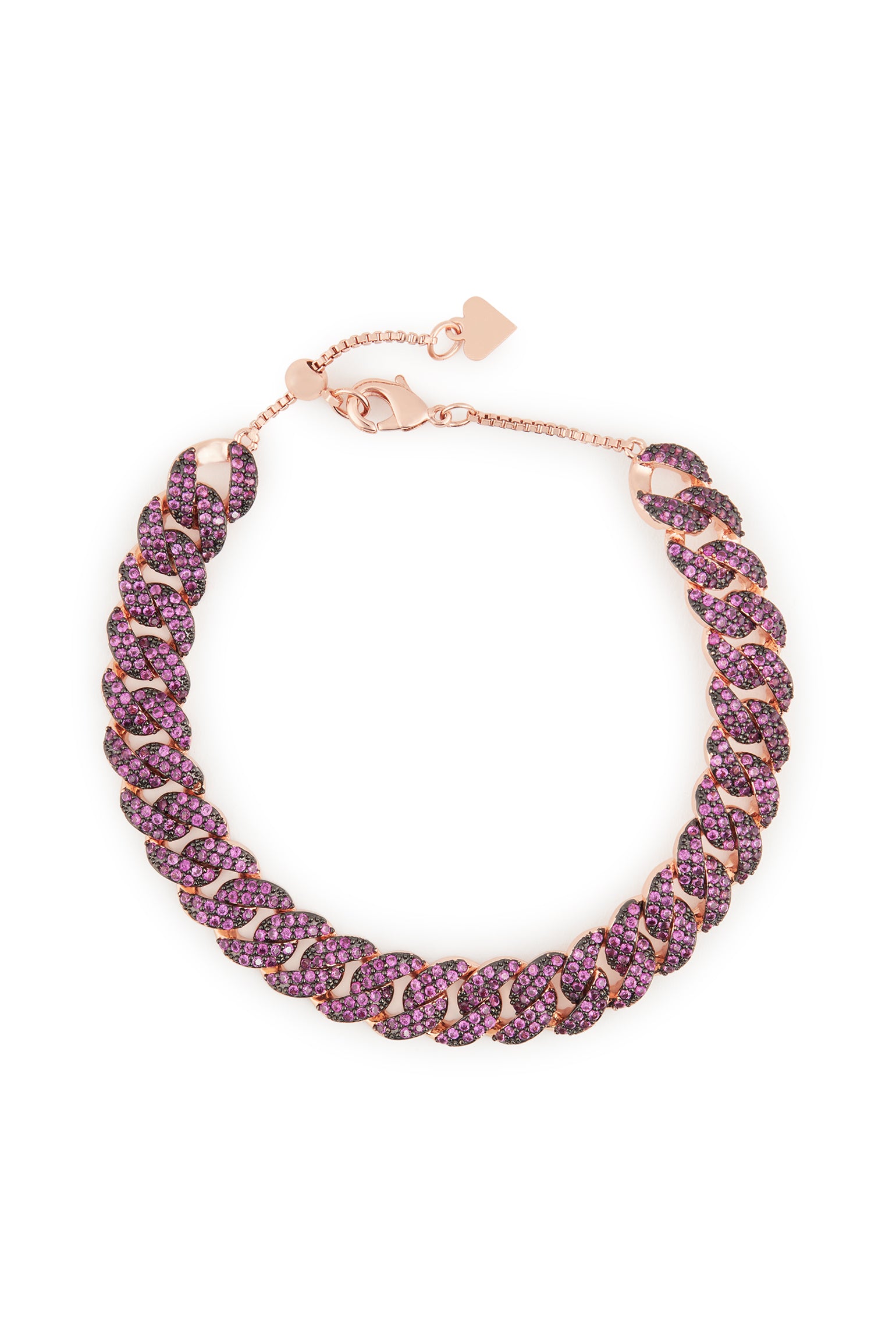 MELUSINA BIJOUX Bordeaux Groumette Bracelet with Zircons