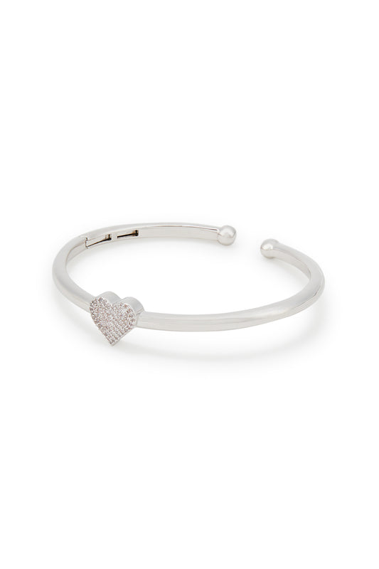 MELUSINA BIJOUX Bracciale Aperto Cuore Rodio