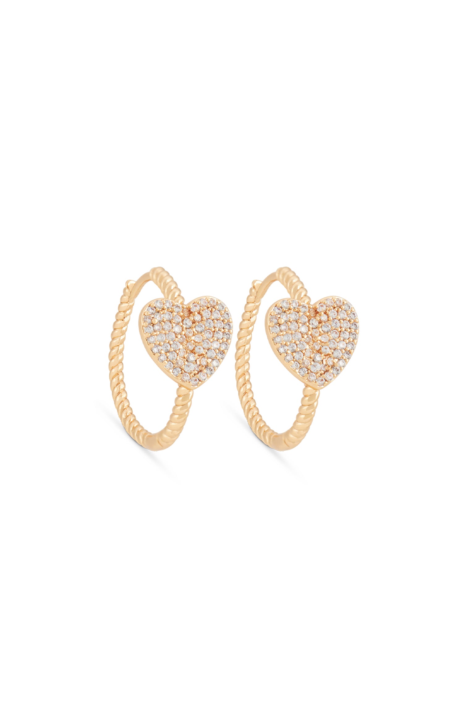 MELUSINA BIJOUX Circle Earrings with Gold Heart