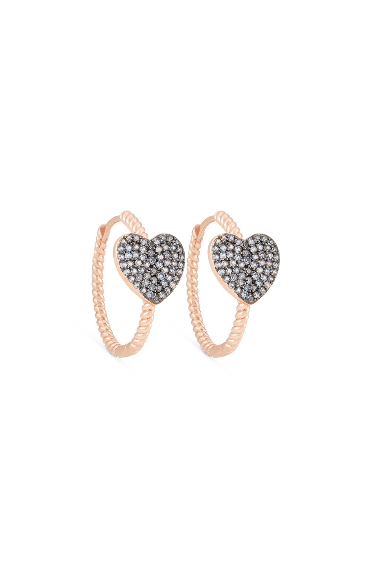 MELUSINA BIJOUX Circle Earrings with Jeans Heart