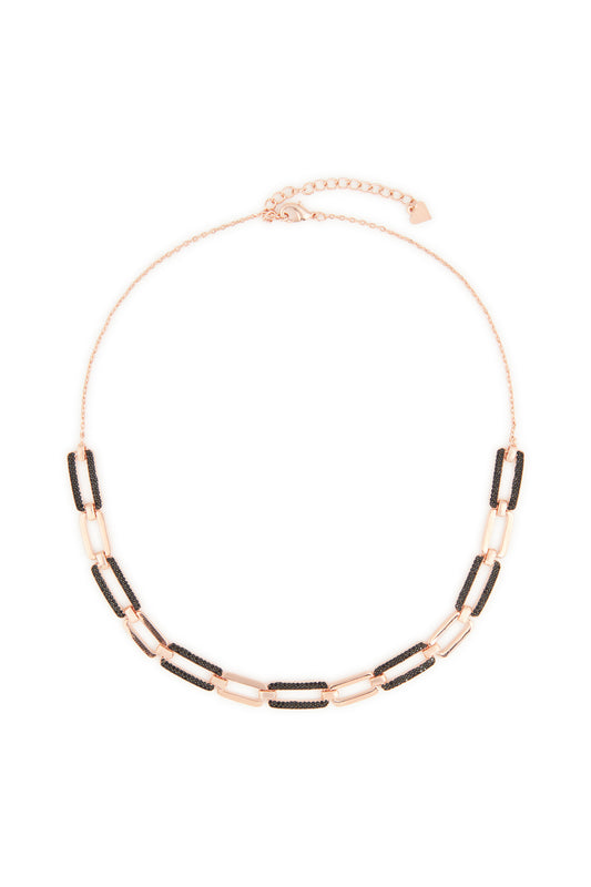MELUSINA BIJOUX Collana Chain Oro con Zirconi Neri
