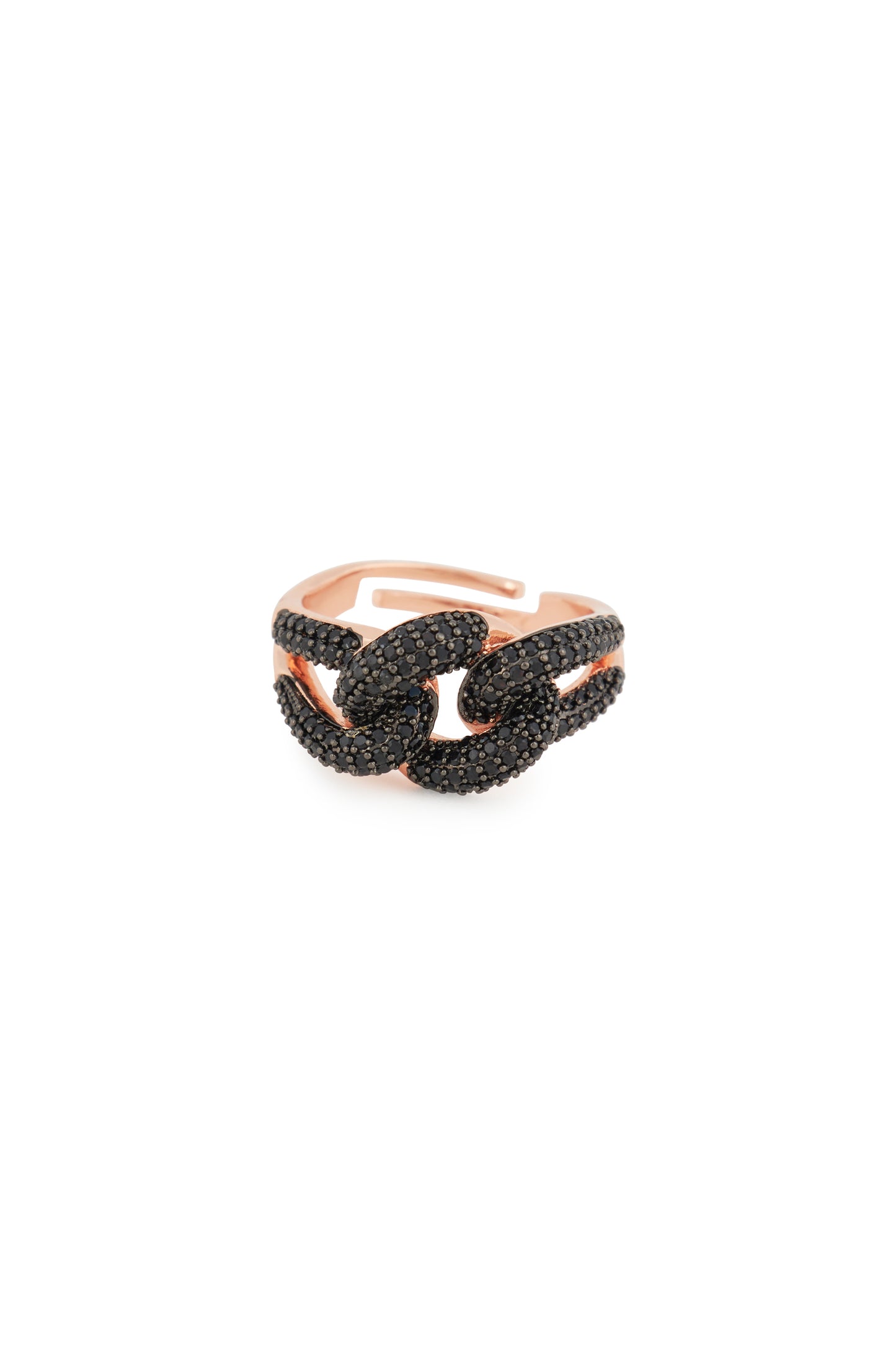 MELUSINA BIJOUX Anello Chain Nero