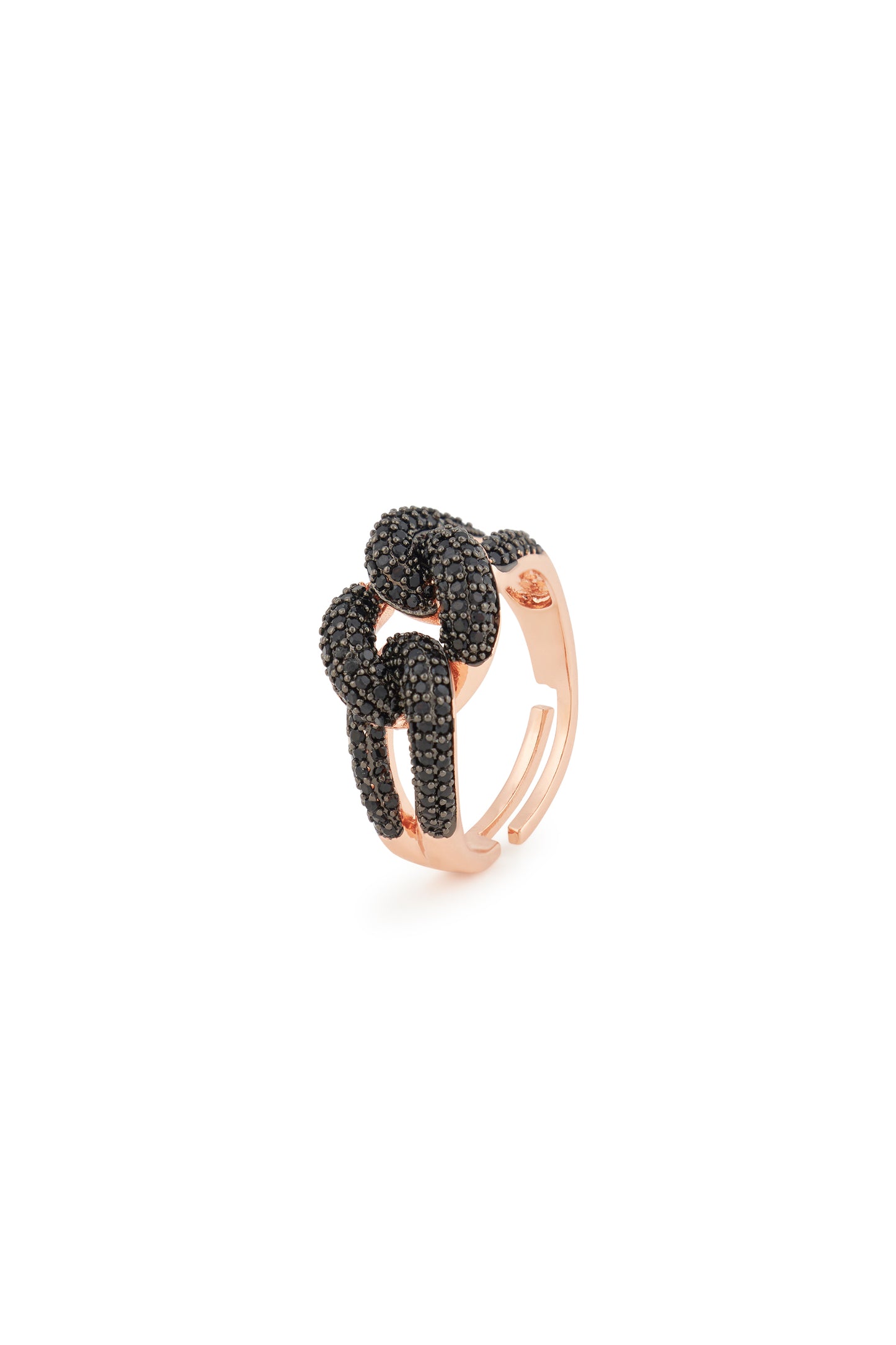 MELUSINA BIJOUX Anello Chain Nero