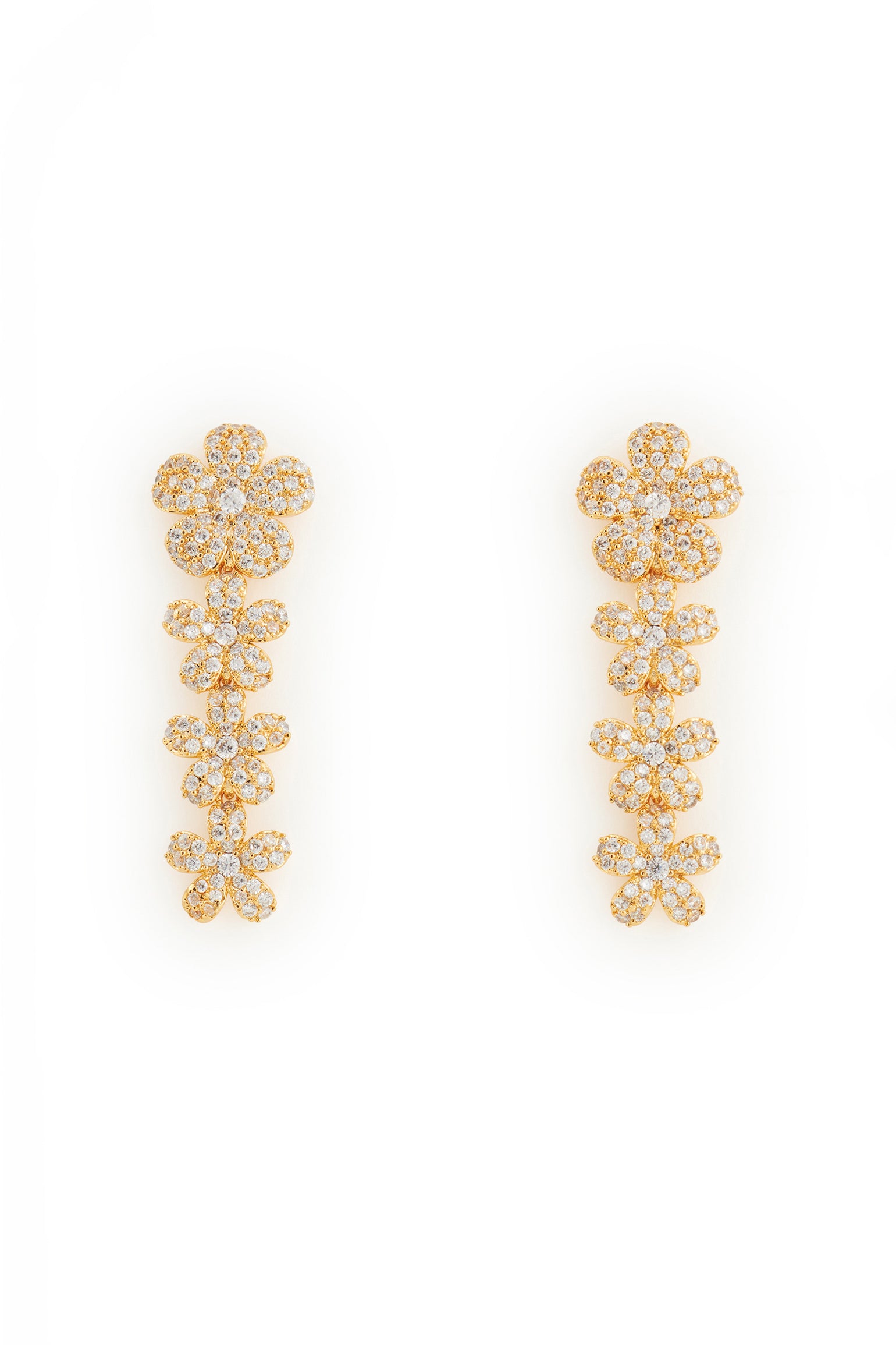 MELUSINA BIJOUX Pendant Earrings with Gold Flowers