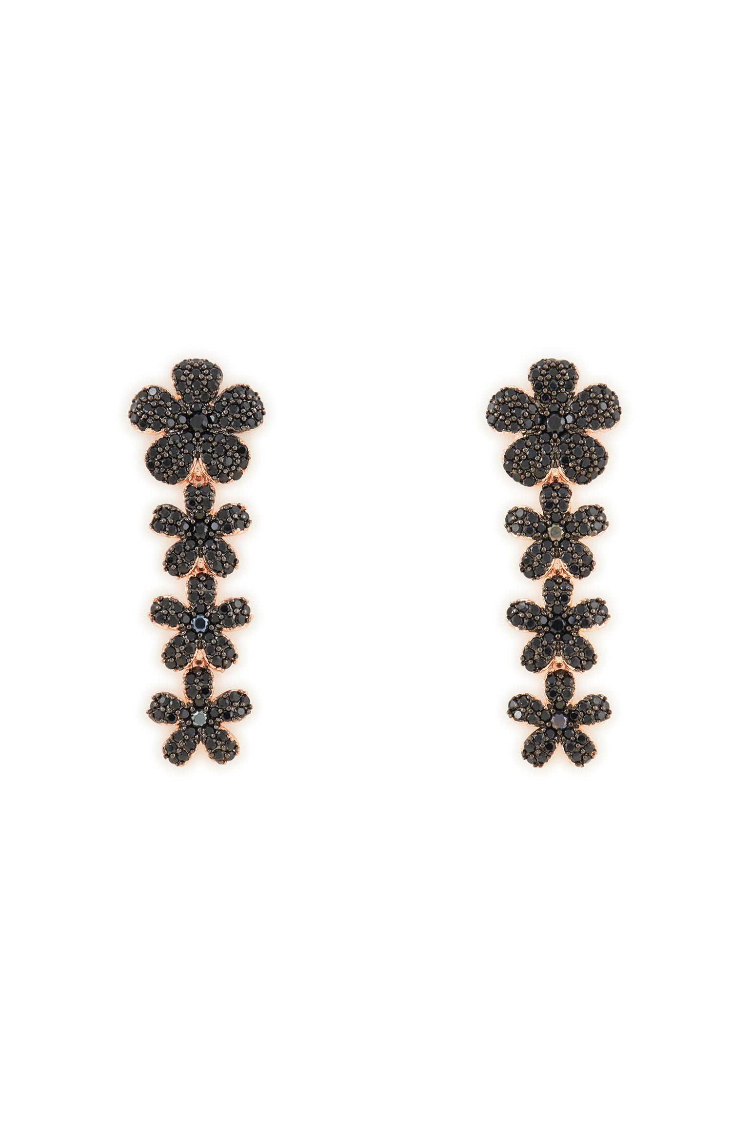 MELUSINA BIJOUX Pendant Earrings with Black Flowers