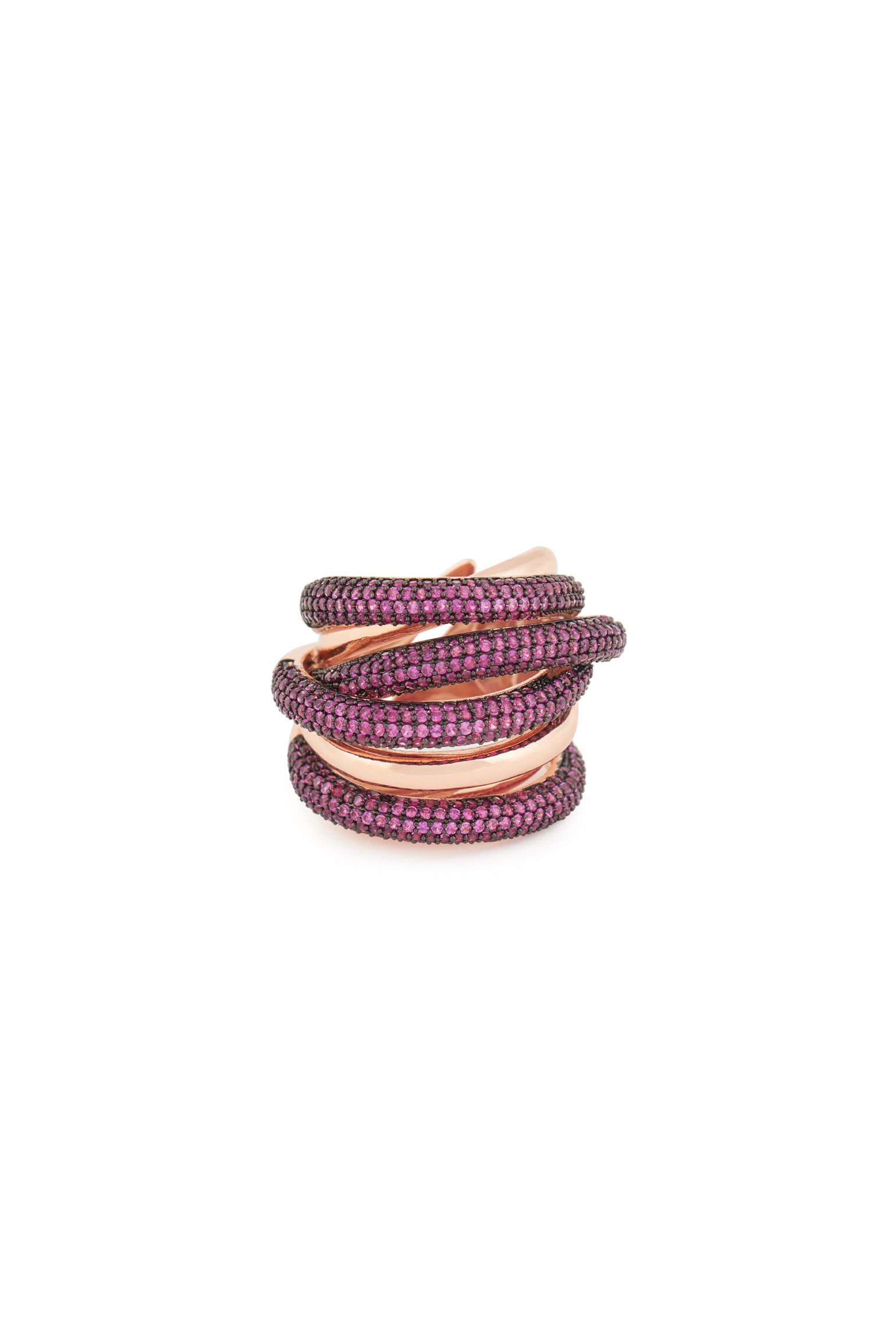 MELUSINA BIJOUX Bordeaux Braided Wire Ring