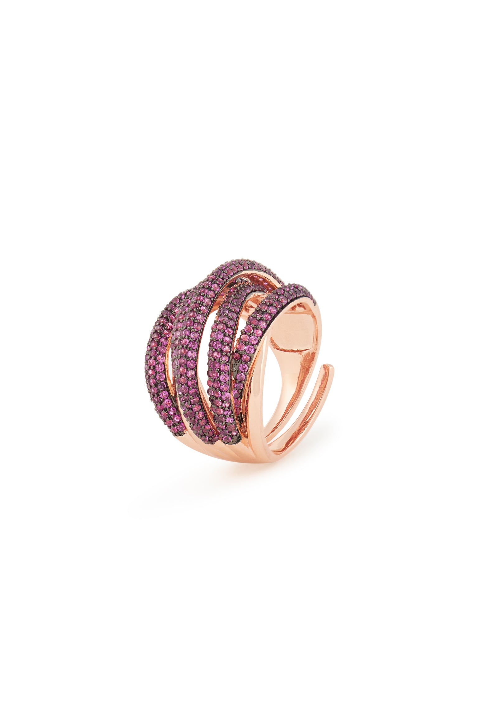 MELUSINA BIJOUX Small Bordeaux Braided Thread Ring