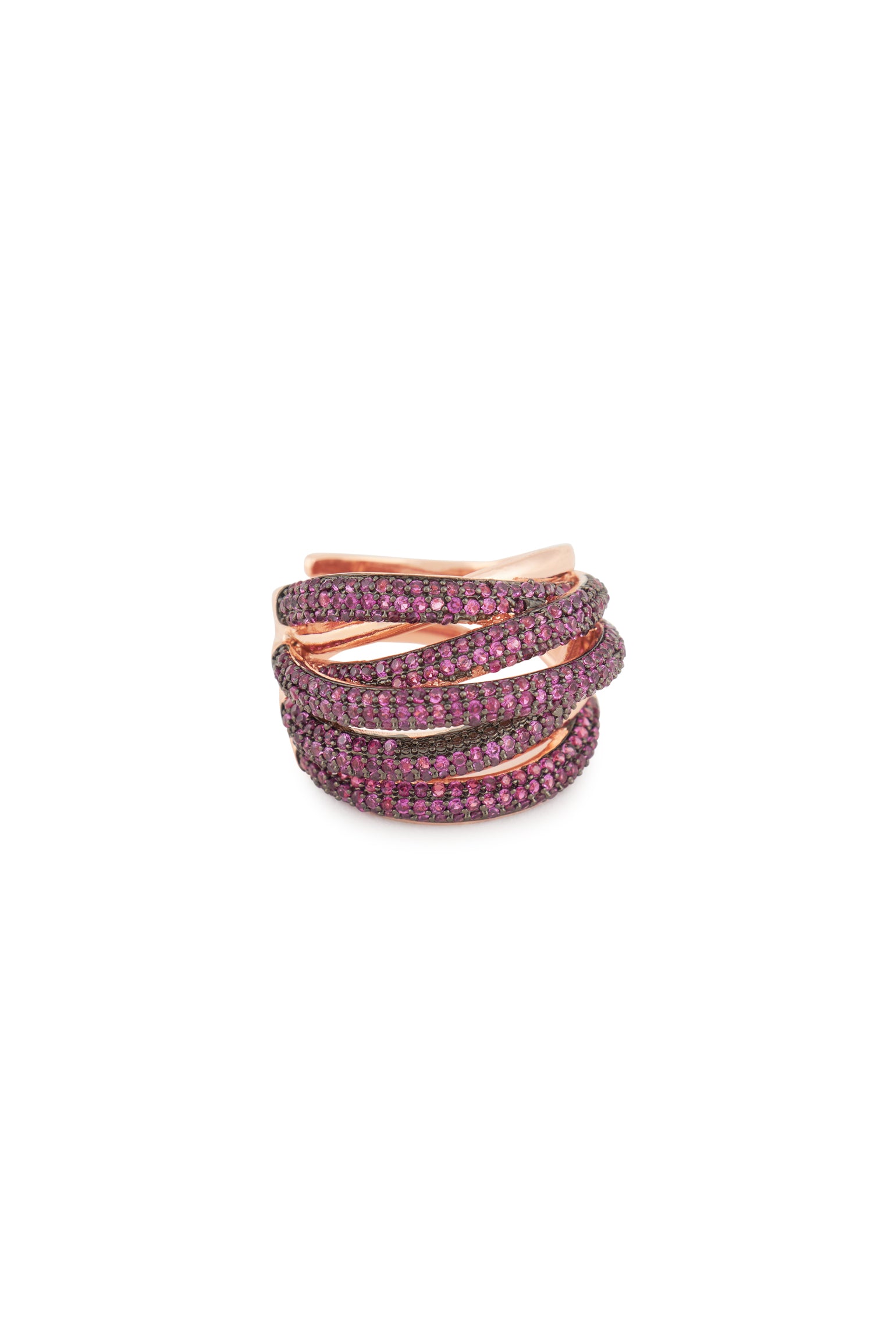 MELUSINA BIJOUX Small Bordeaux Braided Thread Ring