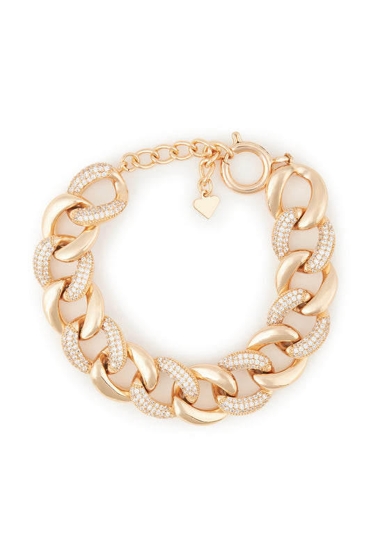 MELUSINA BIJOUX Bracciale a Catena con Zirconi Oro
