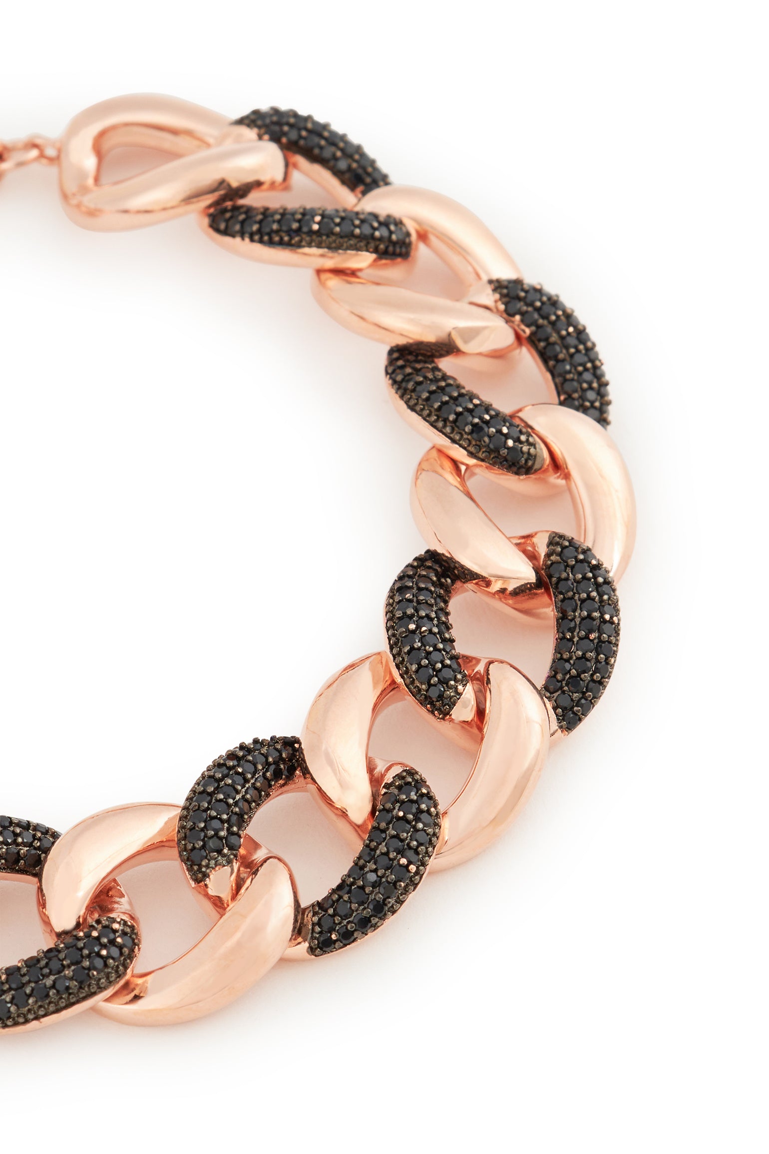 MELUSINA BIJOUX Chain Bracelet with Black Zircons