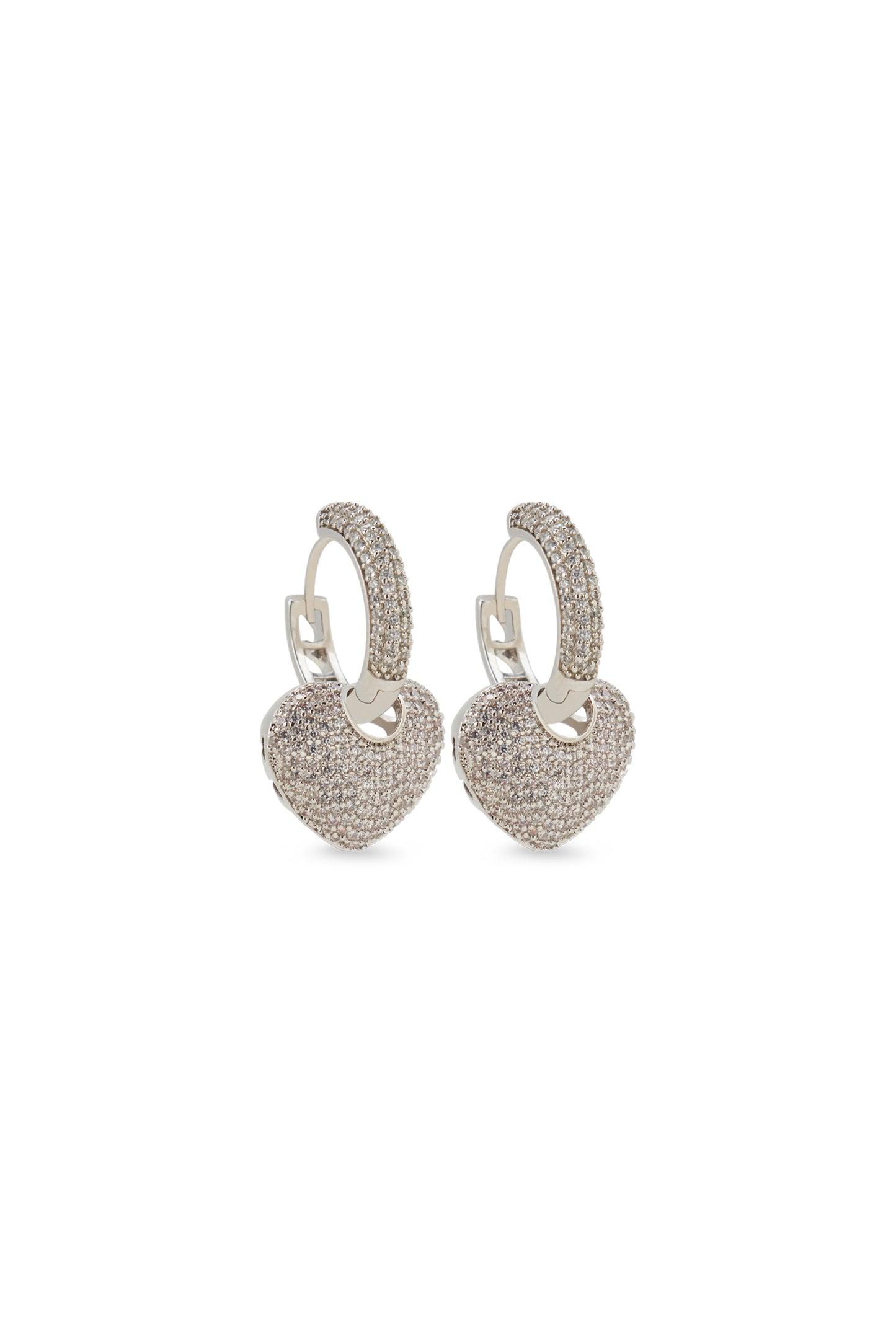 MELUSINA BIJOUX Pendant Earrings with Rhodium Heart