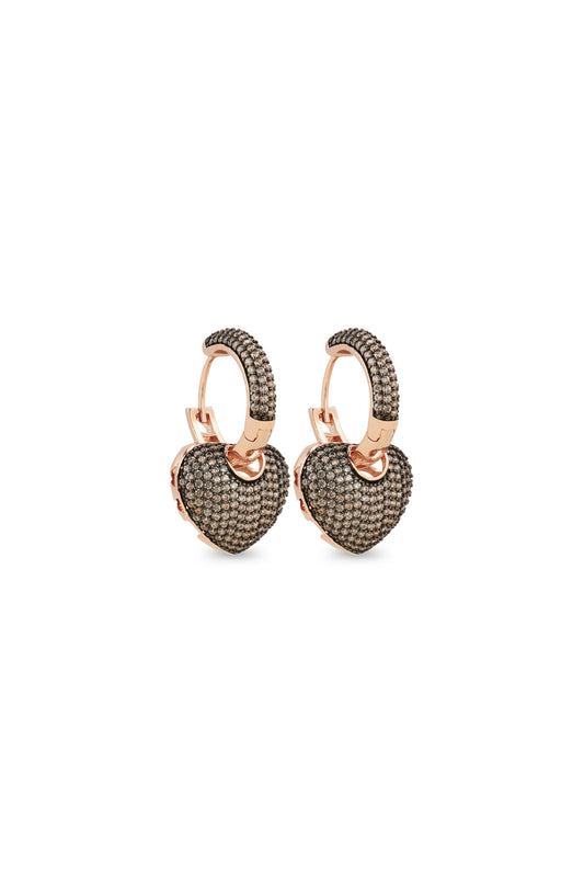 MELUSINA BIJOUX Pendant Earrings with Gray Heart