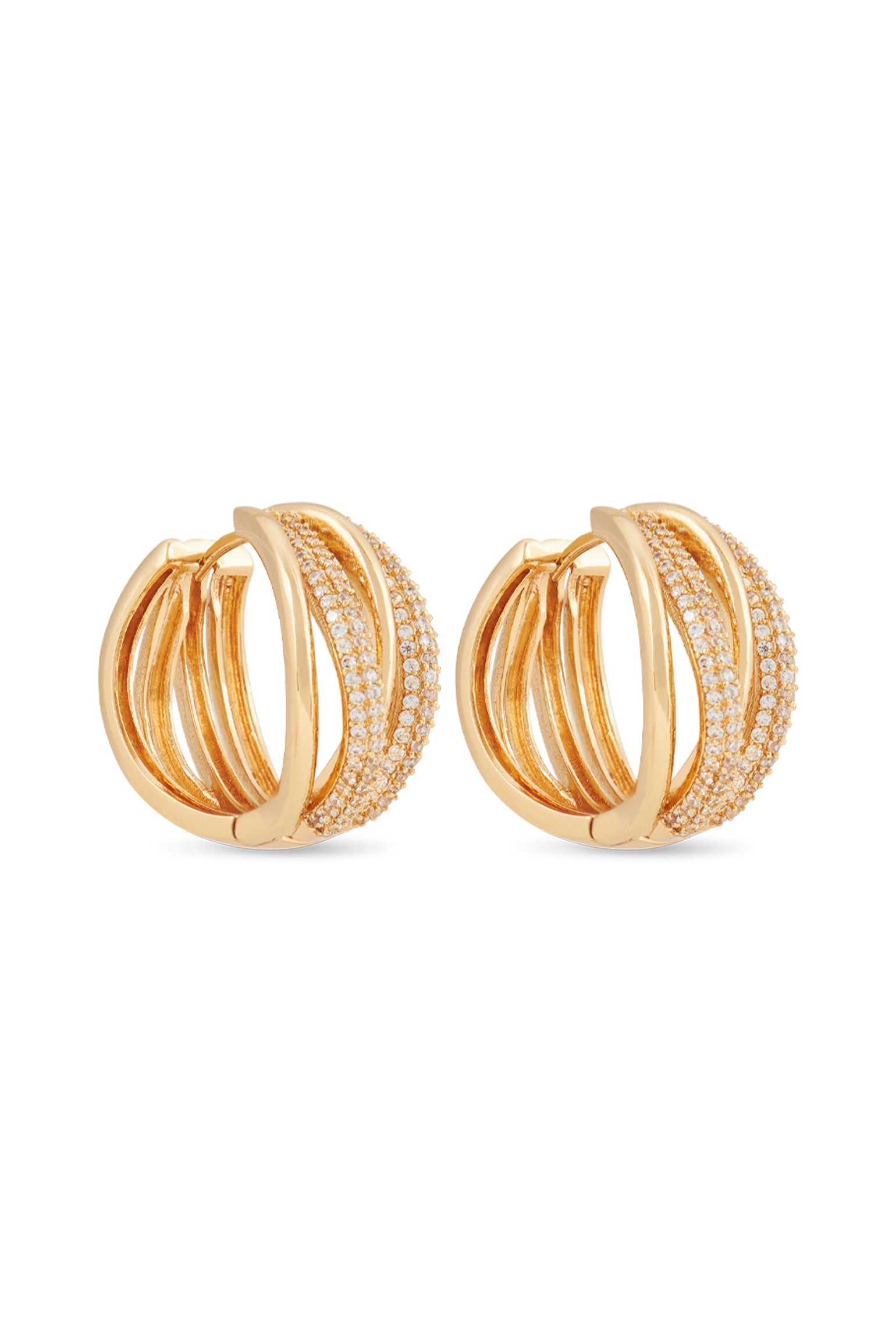 MELUSINA BIJOUX Gold Braided Wire Earrings