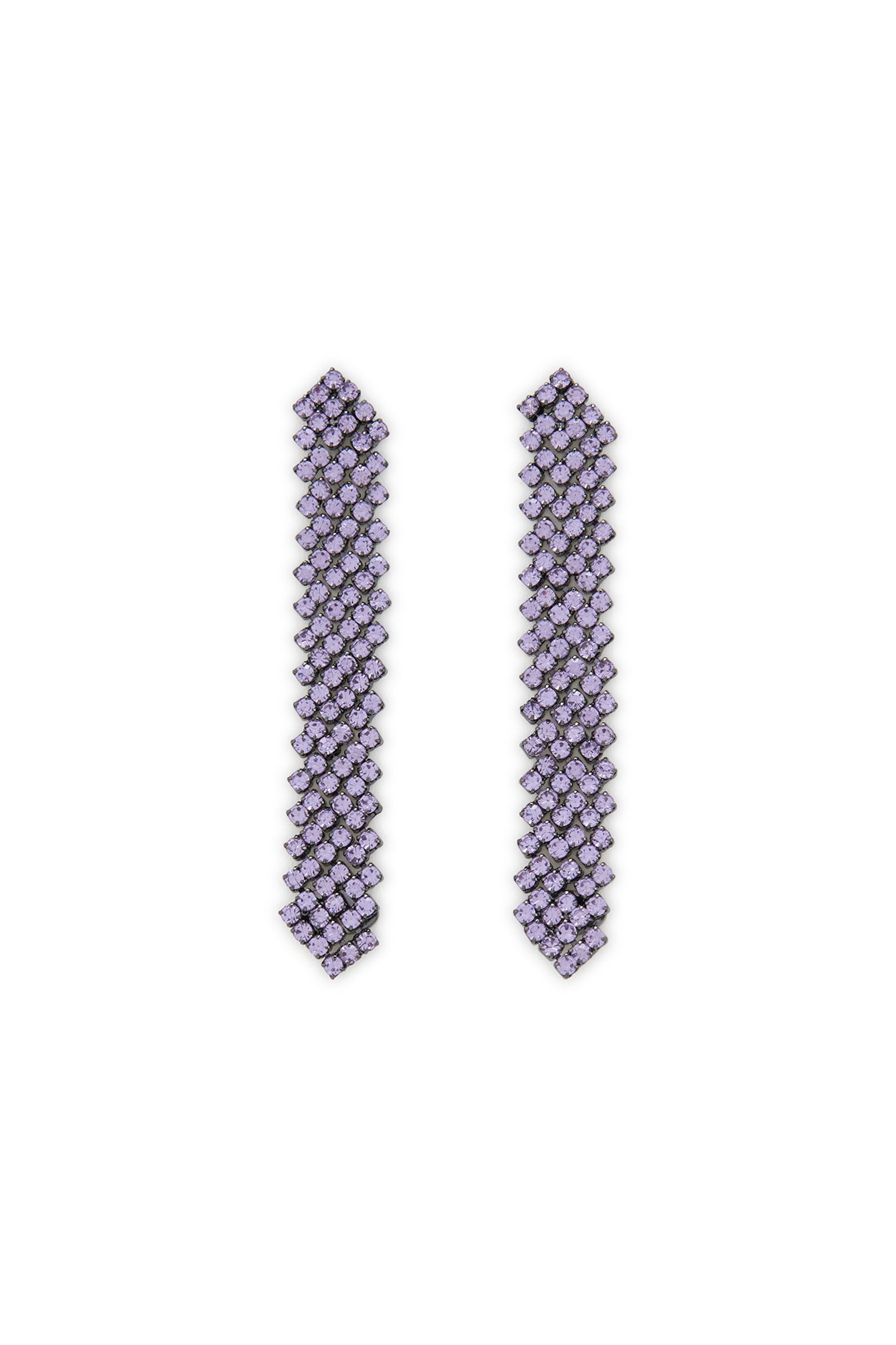 MELUSINA BIJOUX Pendant Earrings with Lilac Rhinestones