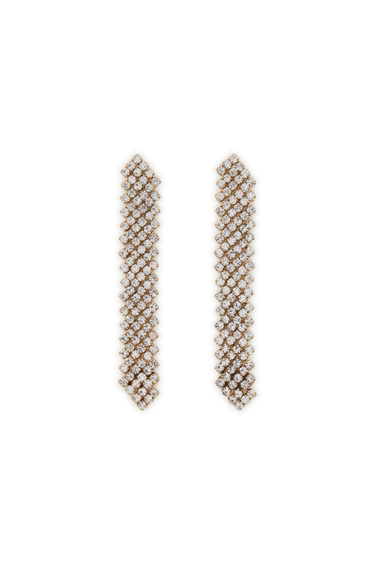 MELUSINA BIJOUX Pendant Earrings with Gold Rhinestones