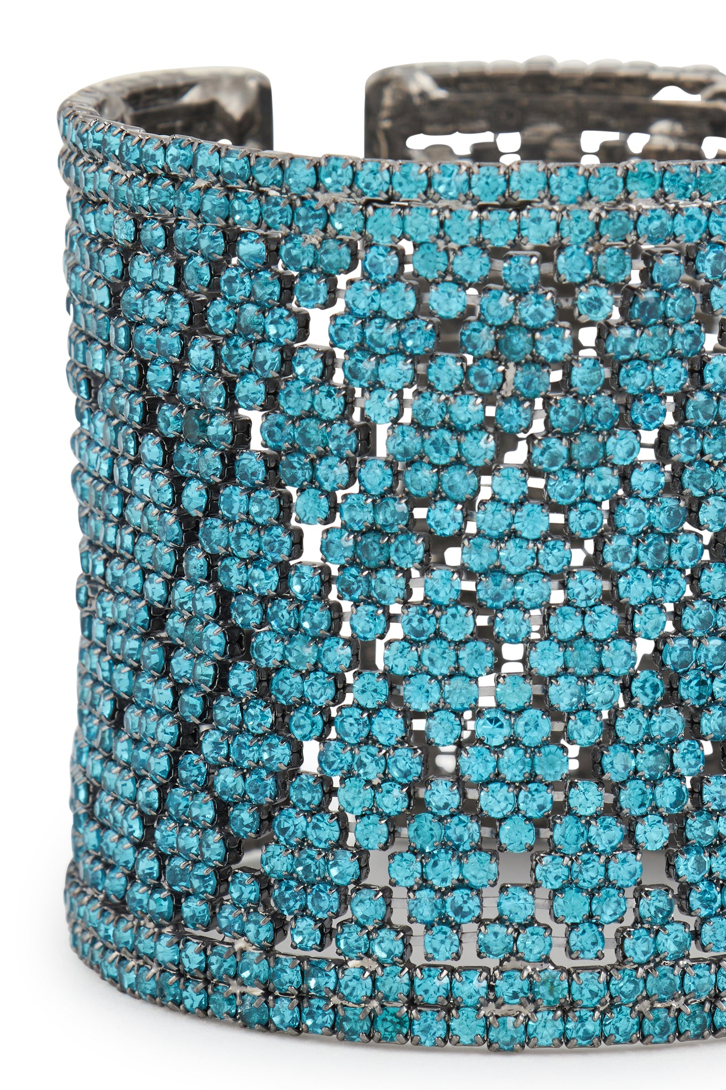 MELUSINA BIJOUX Semi-rigid Bracelet with Turquoise Rhinestones