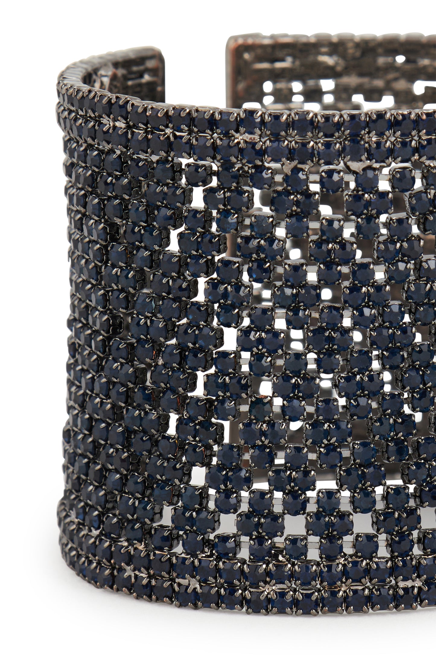 MELUSINA BIJOUX Semi-rigid Bracelet with Blue Rhinestones