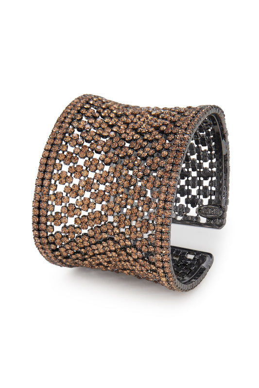 MELUSINA BIJOUX Semi-rigid Bracelet with Champagne Rhinestones