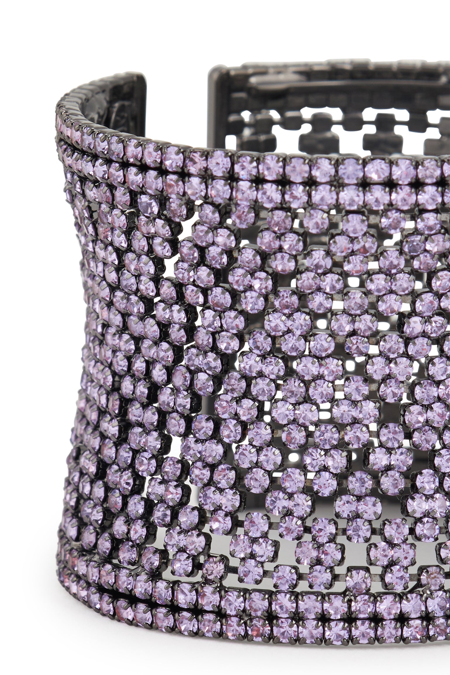 MELUSINA BIJOUX Semi-rigid Bracelet with Lilac Rhinestones