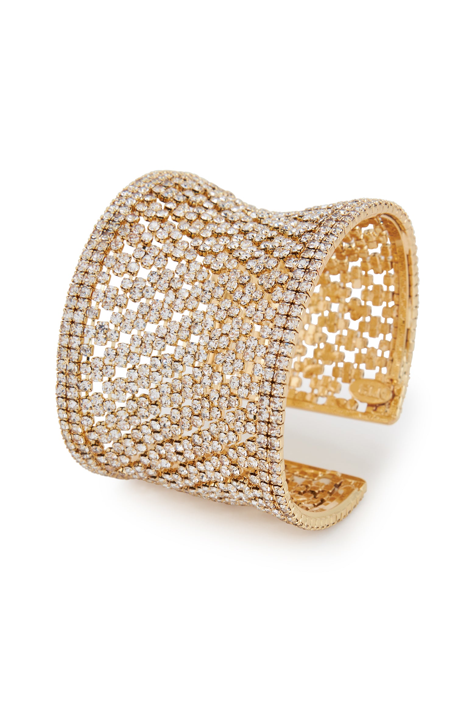 MELUSINA BIJOUX Semi-rigid Bracelet with Gold Rhinestones
