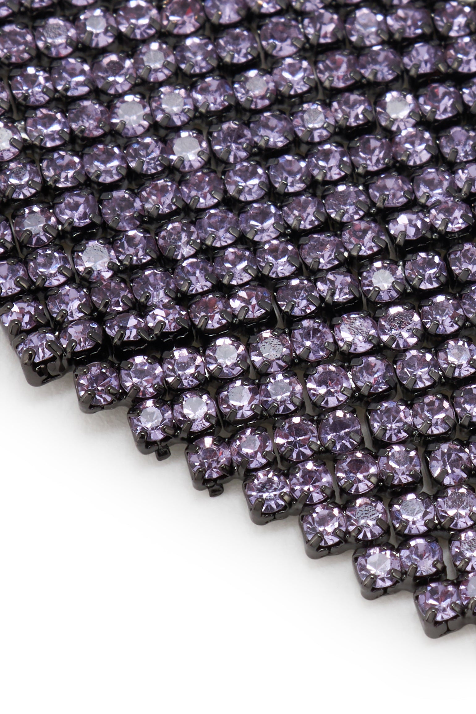 MELUSINA BIJOUX Rhombus earrings with purple rhinestones