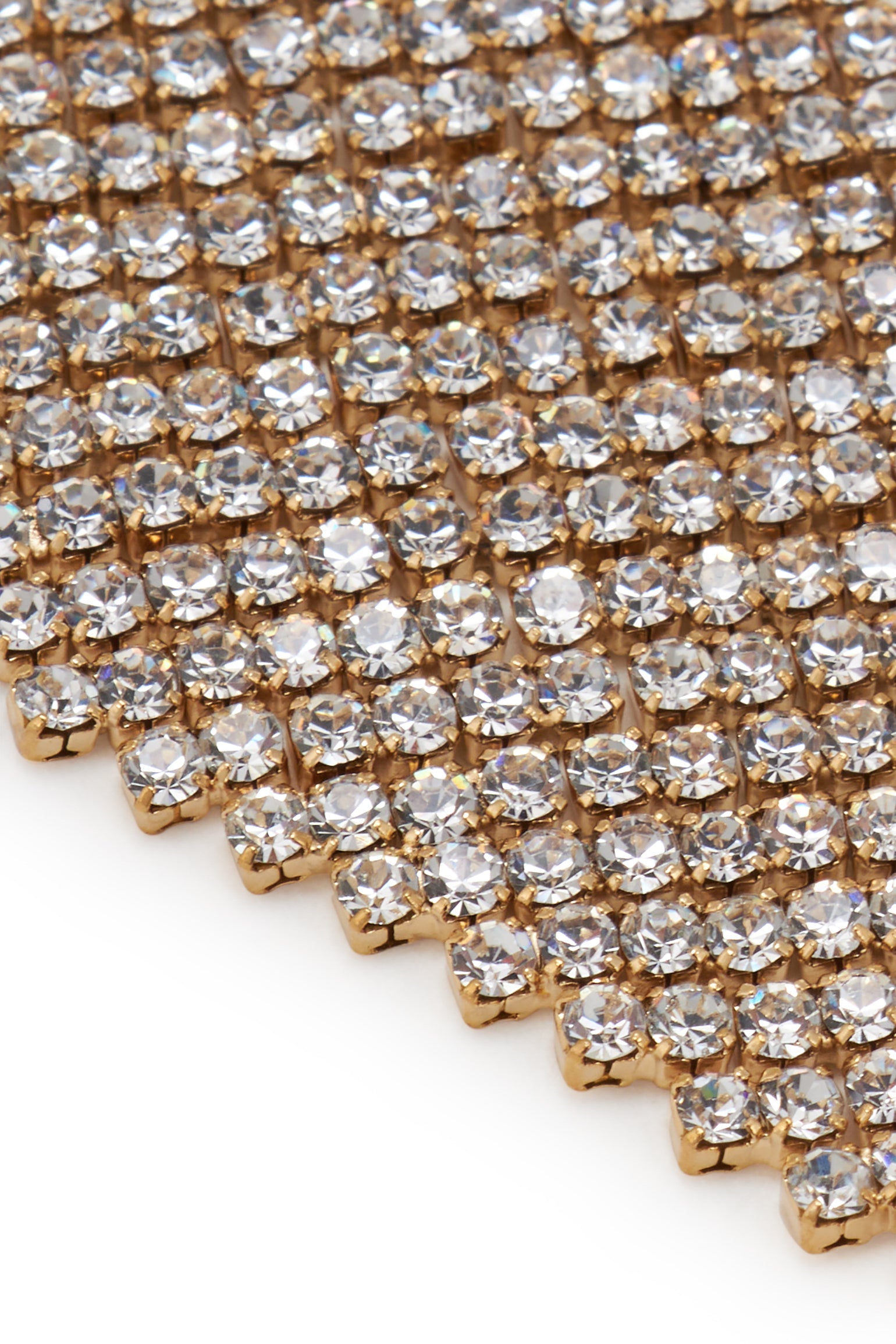 MELUSINA BIJOUX Rhombus Earrings with Gold Rhinestones