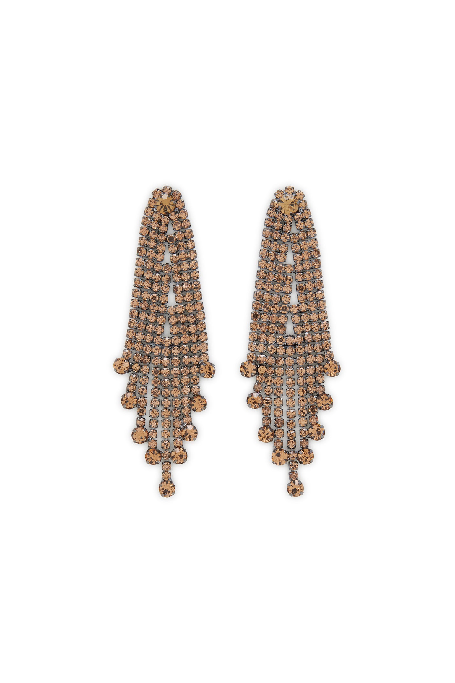 MELUSINA BIJOUX Chandelier Earrings with Champagne Rhinestones