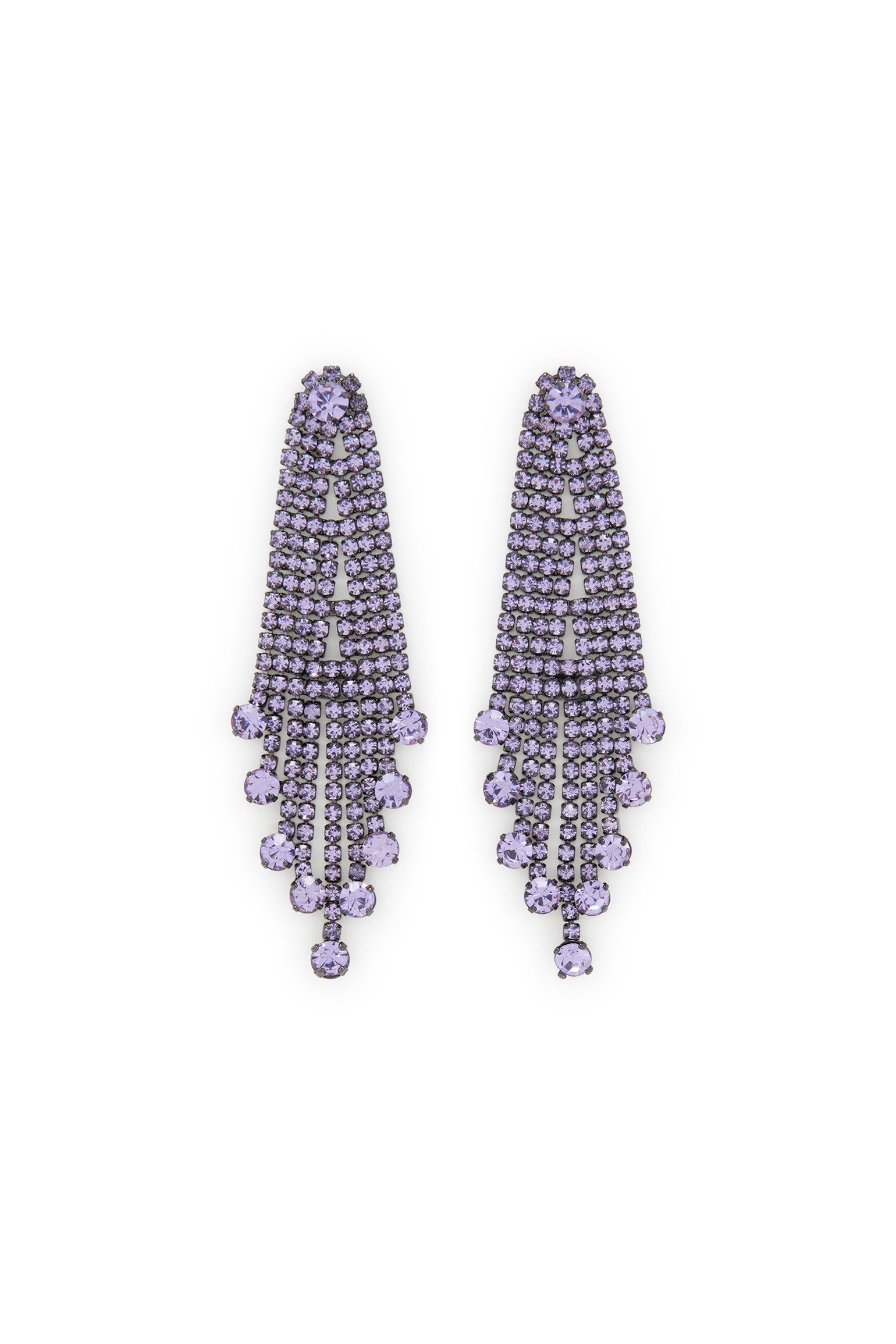 MELUSINA BIJOUX Chandelier Earrings with Lilac Strass