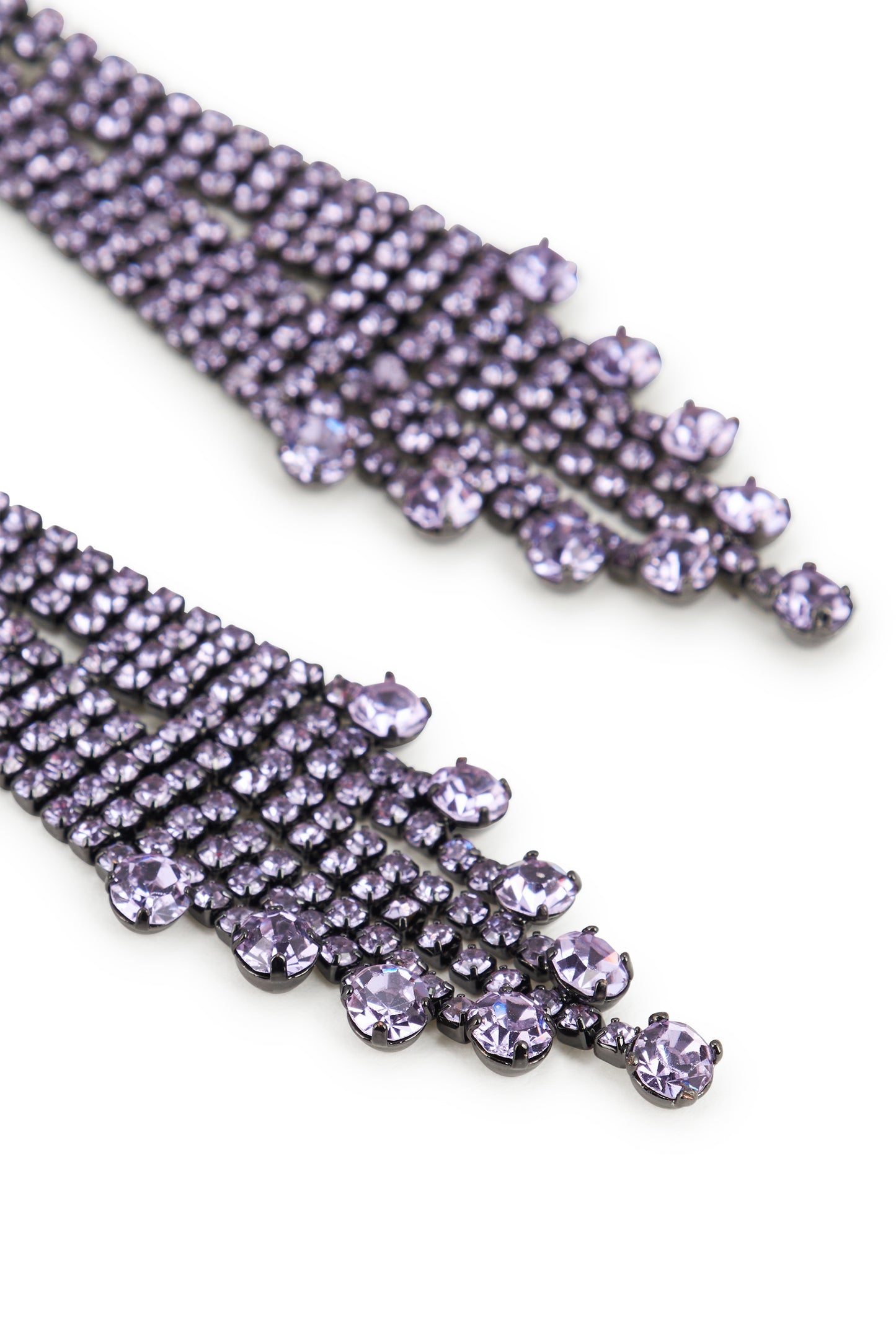 MELUSINA BIJOUX Chandelier Earrings with Lilac Strass