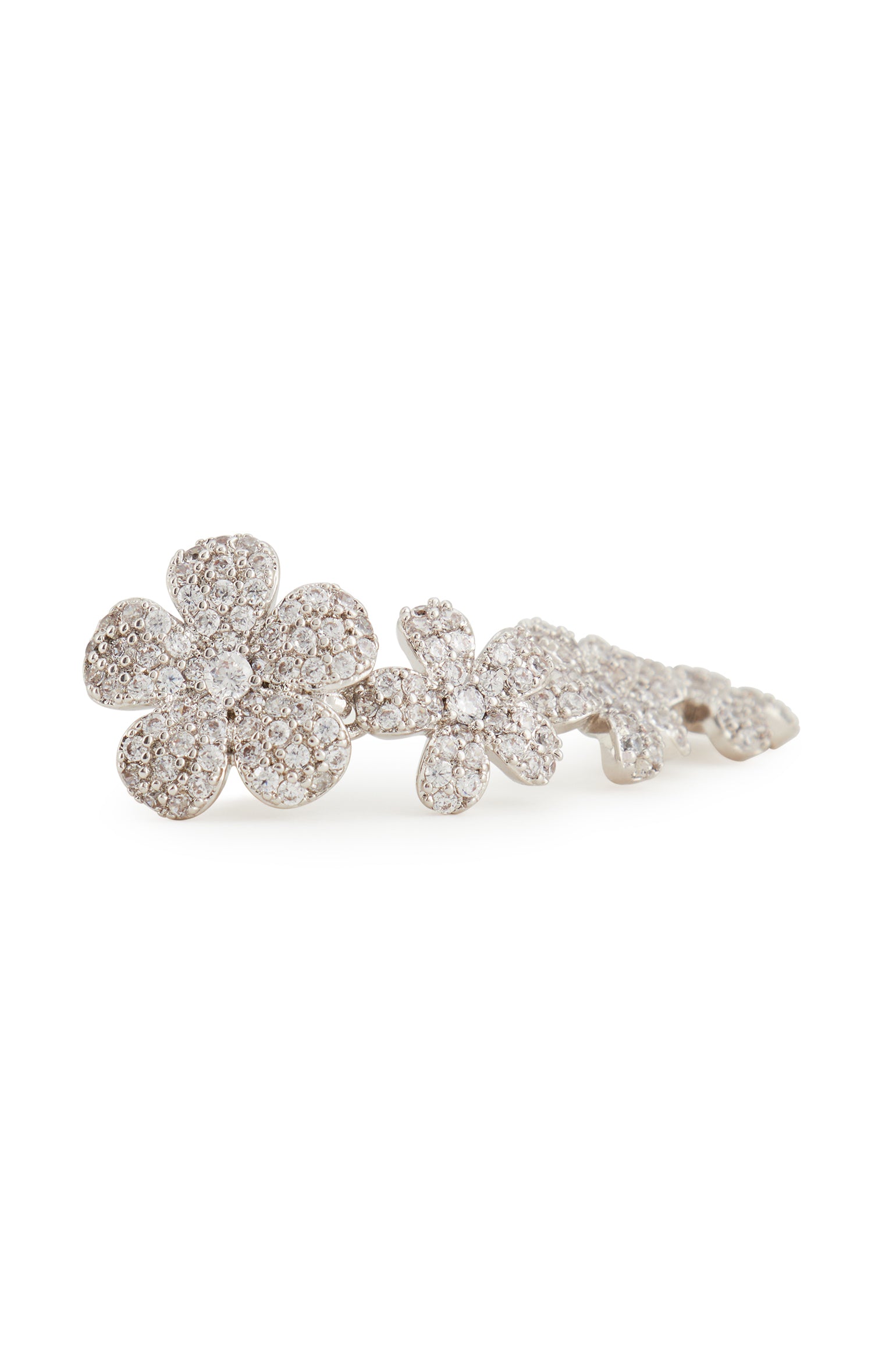 MELUSINA BIJOUX Pendant Earrings with Rhodium Flowers